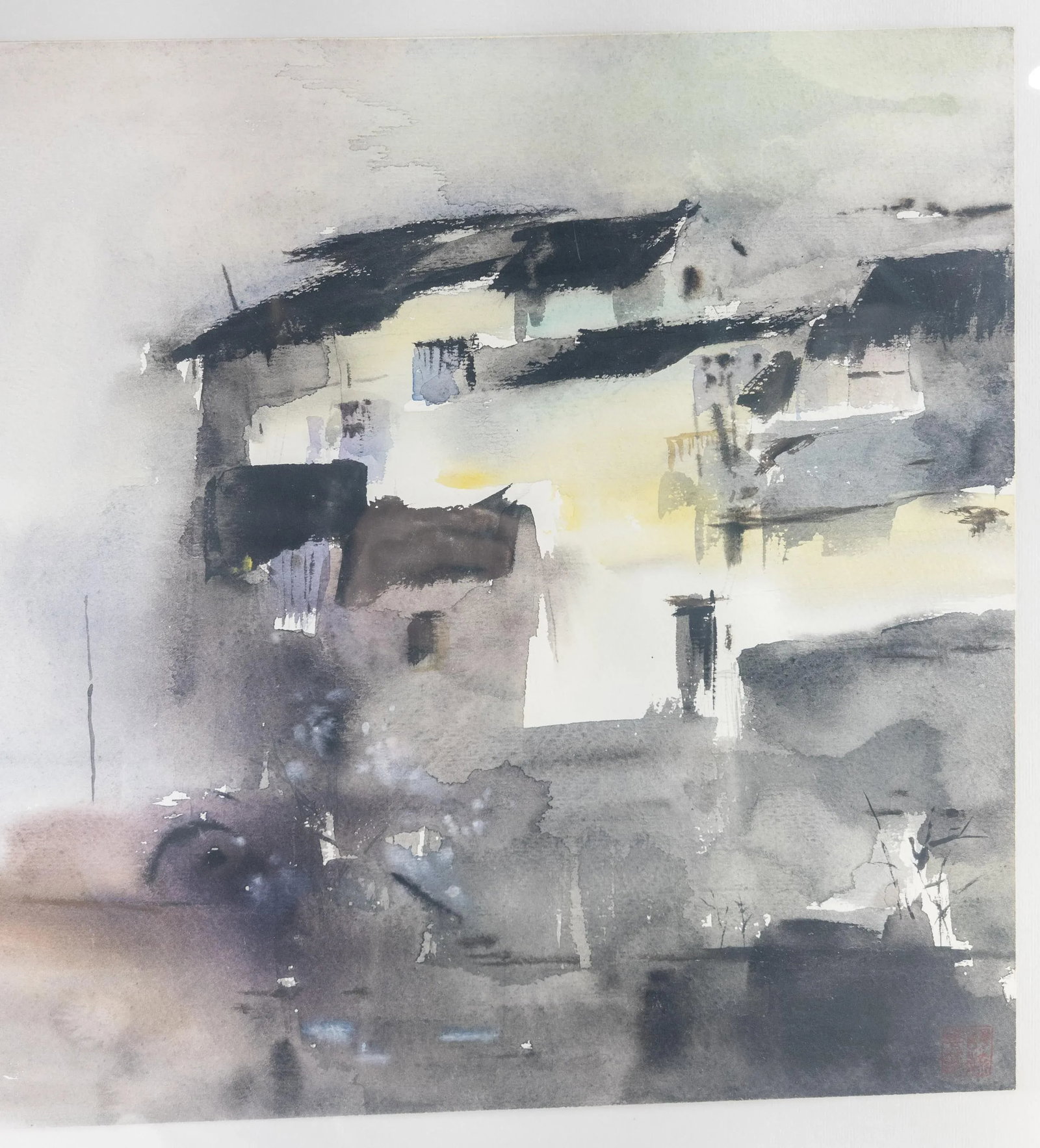 Chinese or South East Asian Watercolor Inkwash Painting - 6
