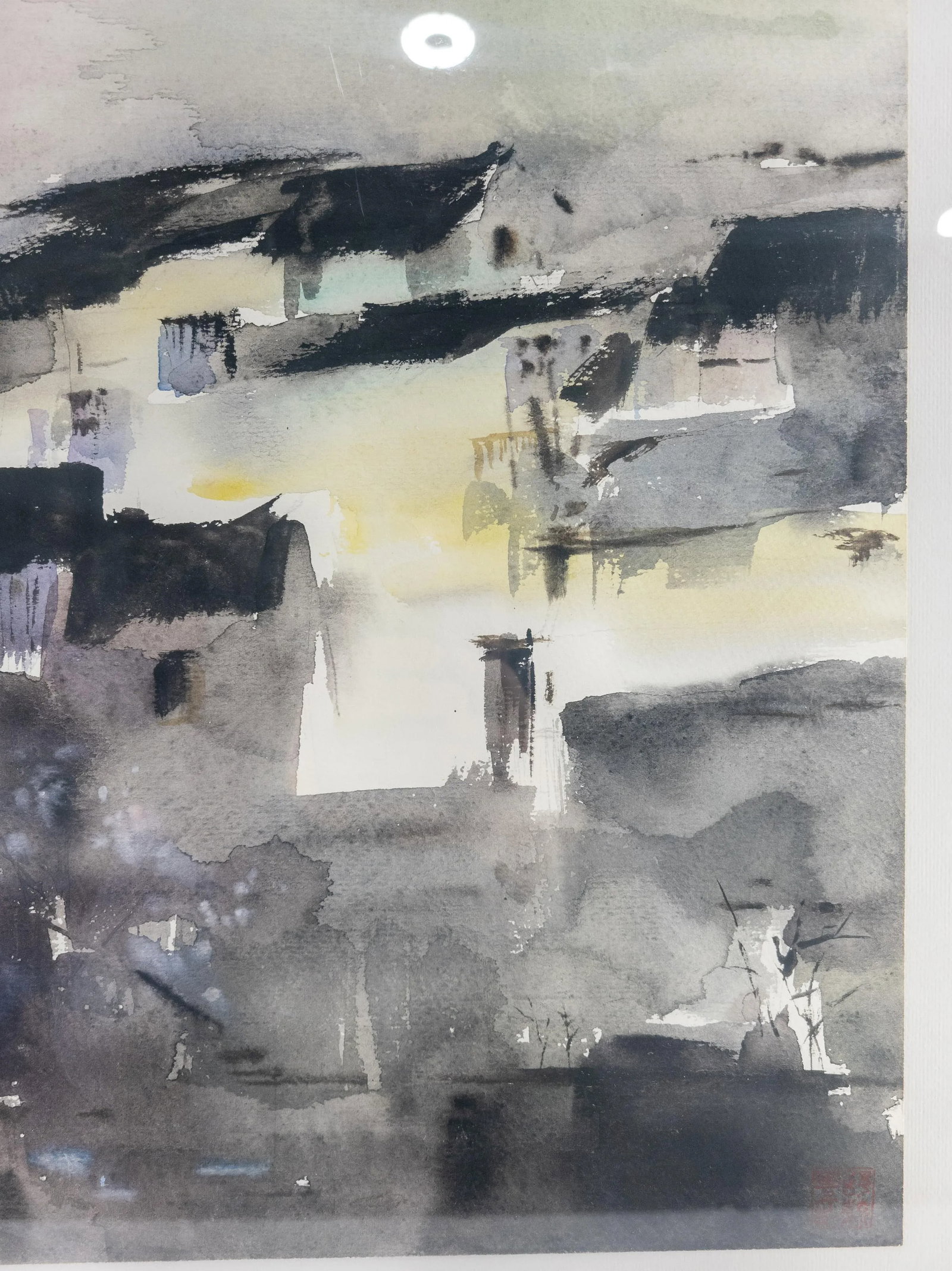 Chinese or South East Asian Watercolor Inkwash Painting - 8
