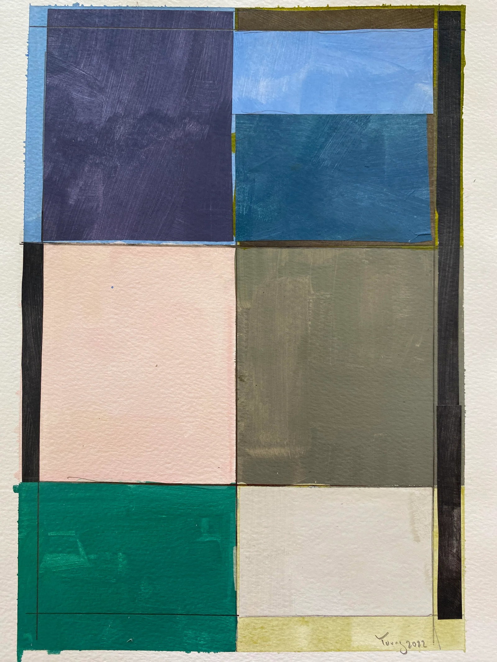 Lake Series Contemporary Original Abstract Landscape Acrylic Painting by Bryan Young - 3