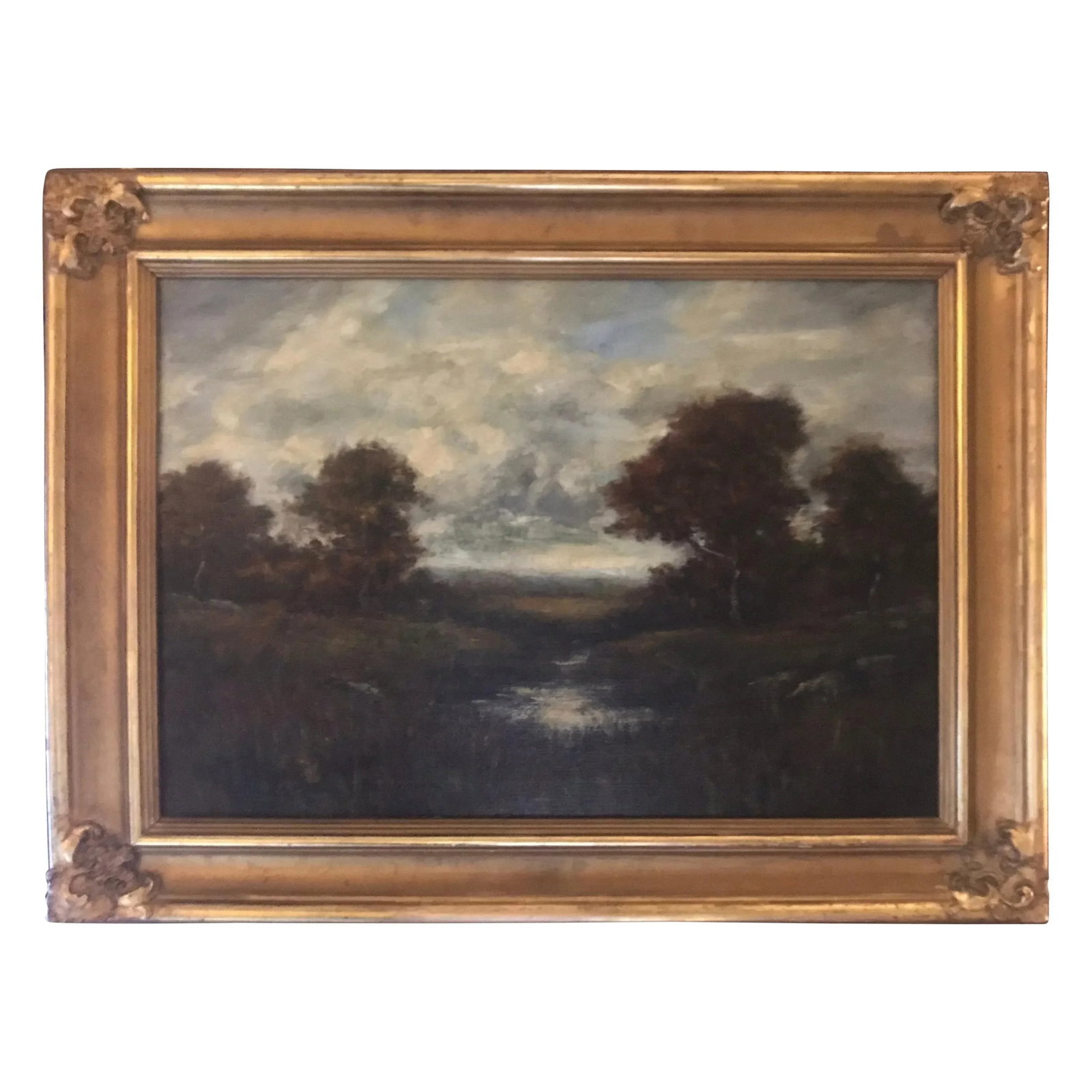 19th Century Hudson River School Style Bucolic Landscape Oil Painting Signed A. H. Wyant, Framed - 13
