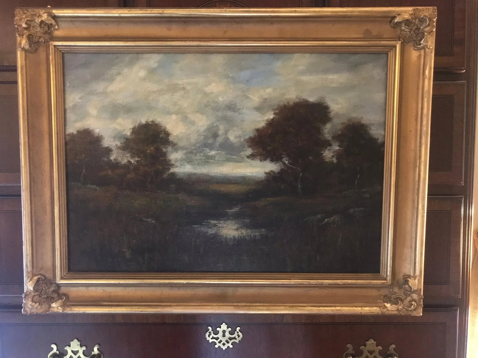 19th Century Hudson River School Style Bucolic Landscape Oil Painting Signed A. H. Wyant, Framed - 2