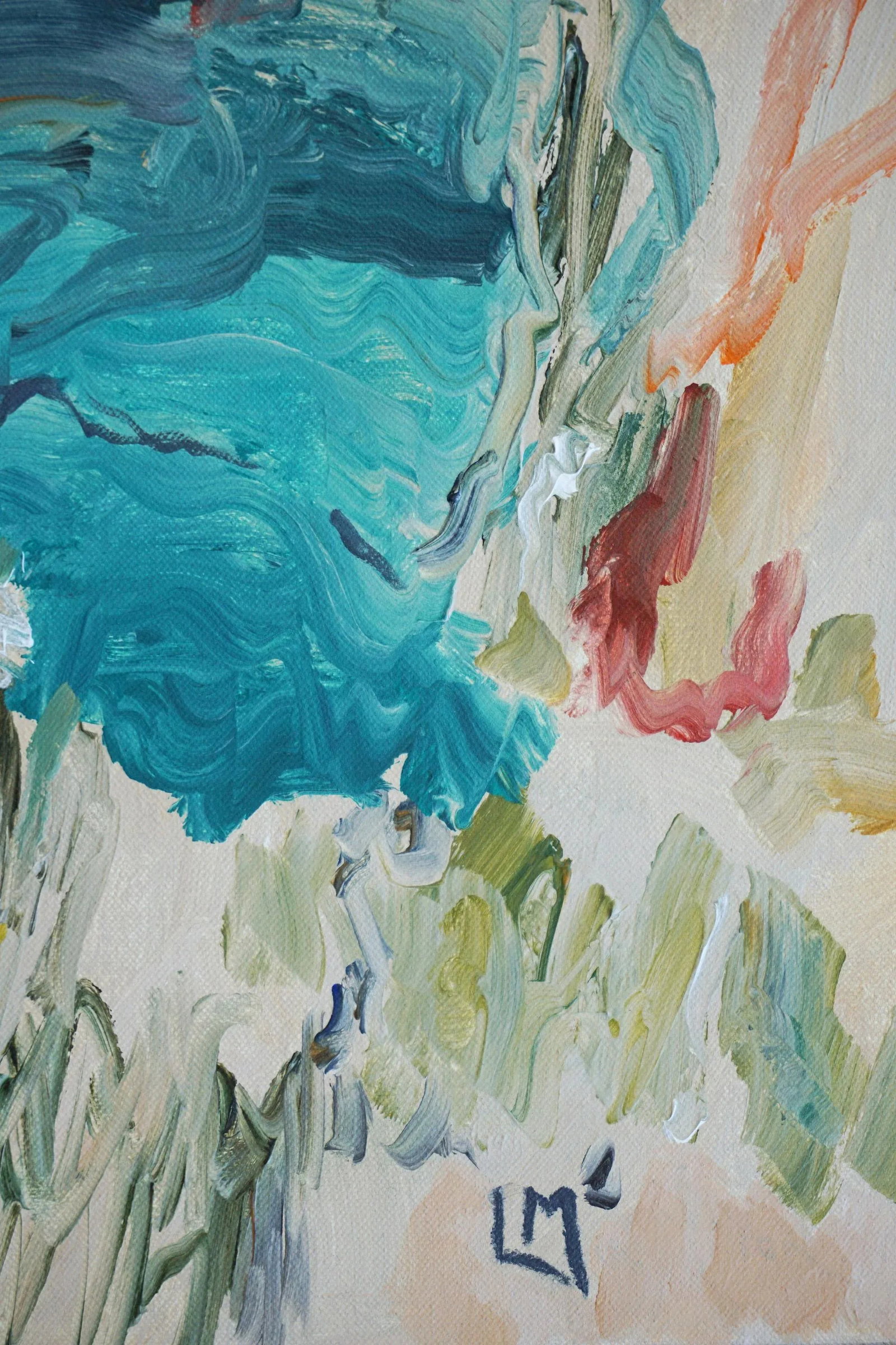 Picnic Abstract Acrylic Painting by Laurie MacMillan, Framed - 5