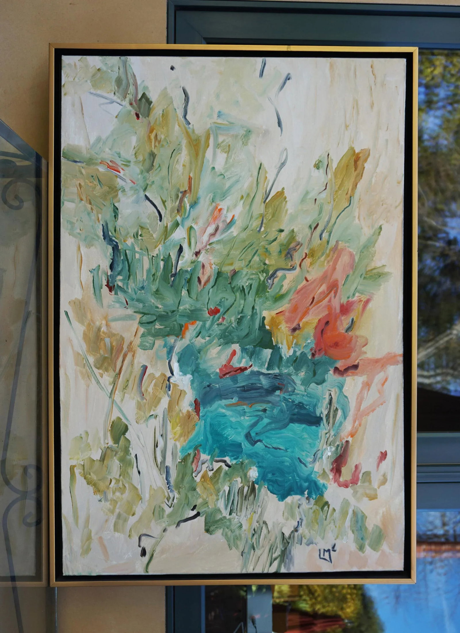 Picnic Abstract Acrylic Painting by Laurie MacMillan, Framed - 6