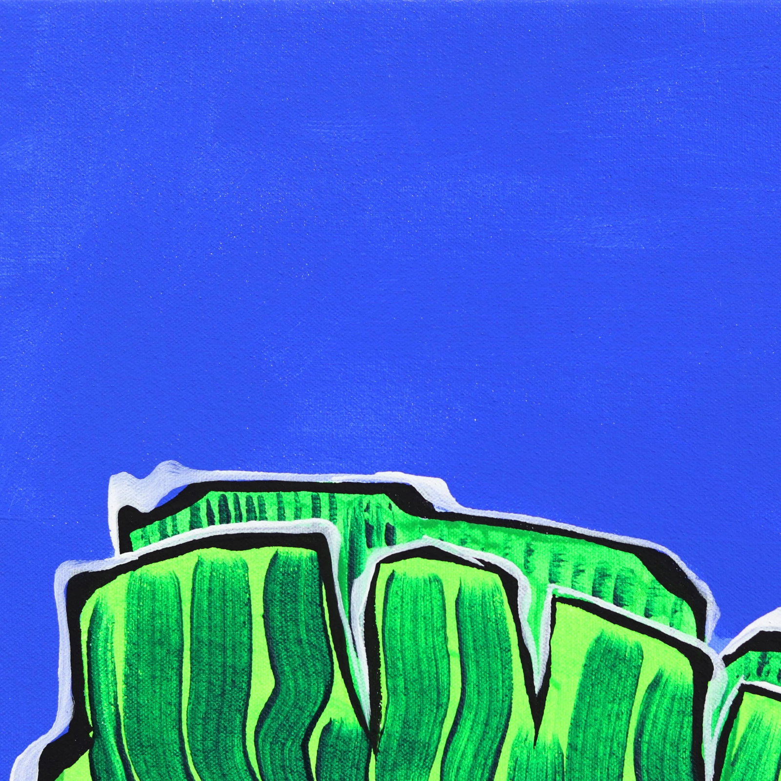 Endless Summer Original Fauvist Mid-Century House Portrait Acrylic Painting by Jonjo Elliott - 2