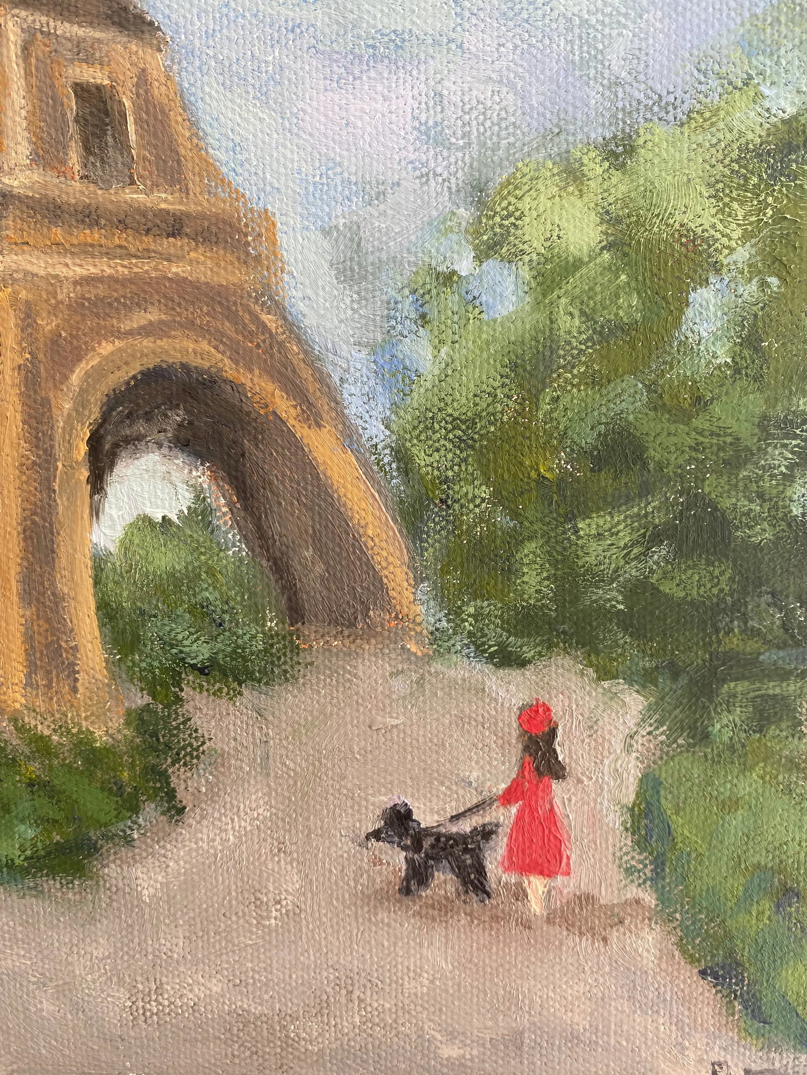 At the Eiffel Tower Contemporary Original Oil Painting by Alice Ford - 2