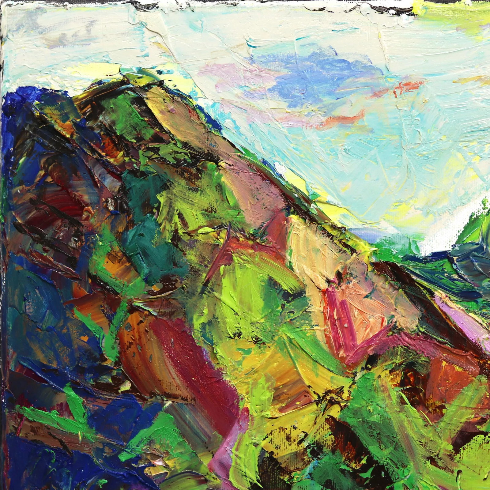 Original Blue Coastal Landscape Impressionist "Intangible Happiness" Artwork by Katharina Husslein - 2