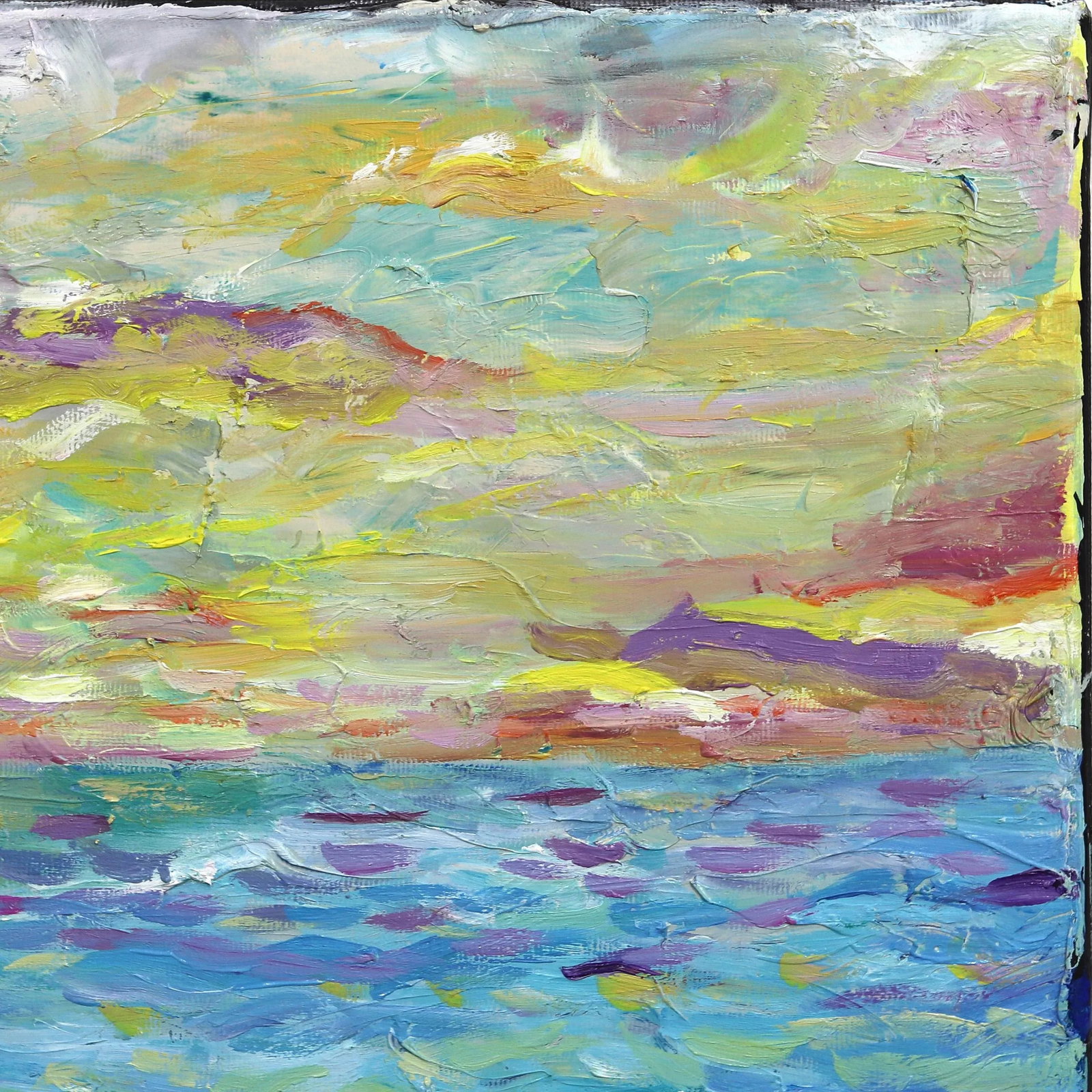 Original Blue Coastal Landscape Impressionist "Intangible Happiness" Artwork by Katharina Husslein - 3