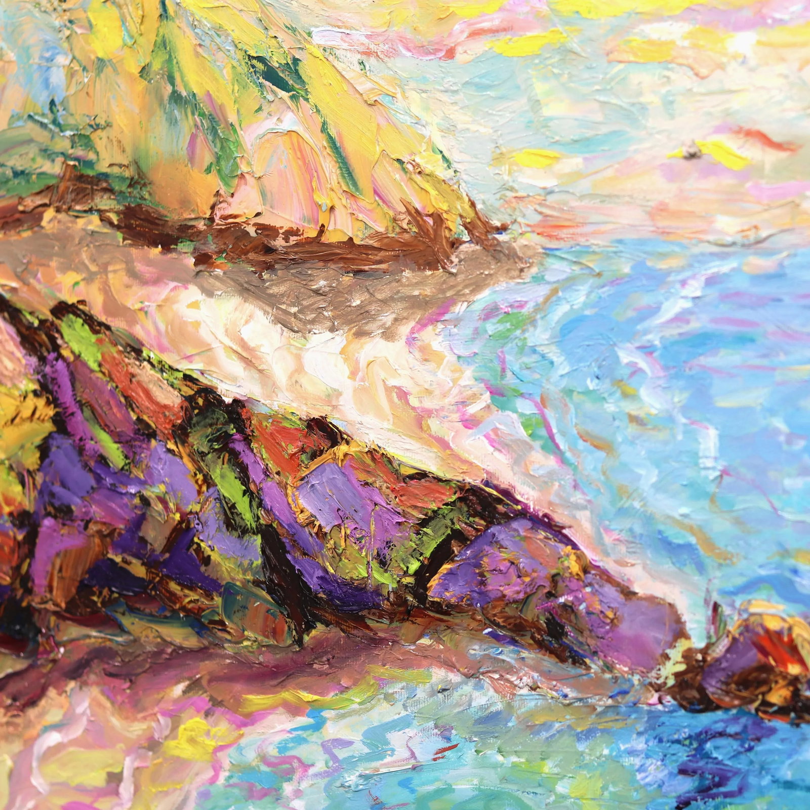 Original Blue Coastal Landscape Impressionist "Intangible Happiness" Artwork by Katharina Husslein - 5