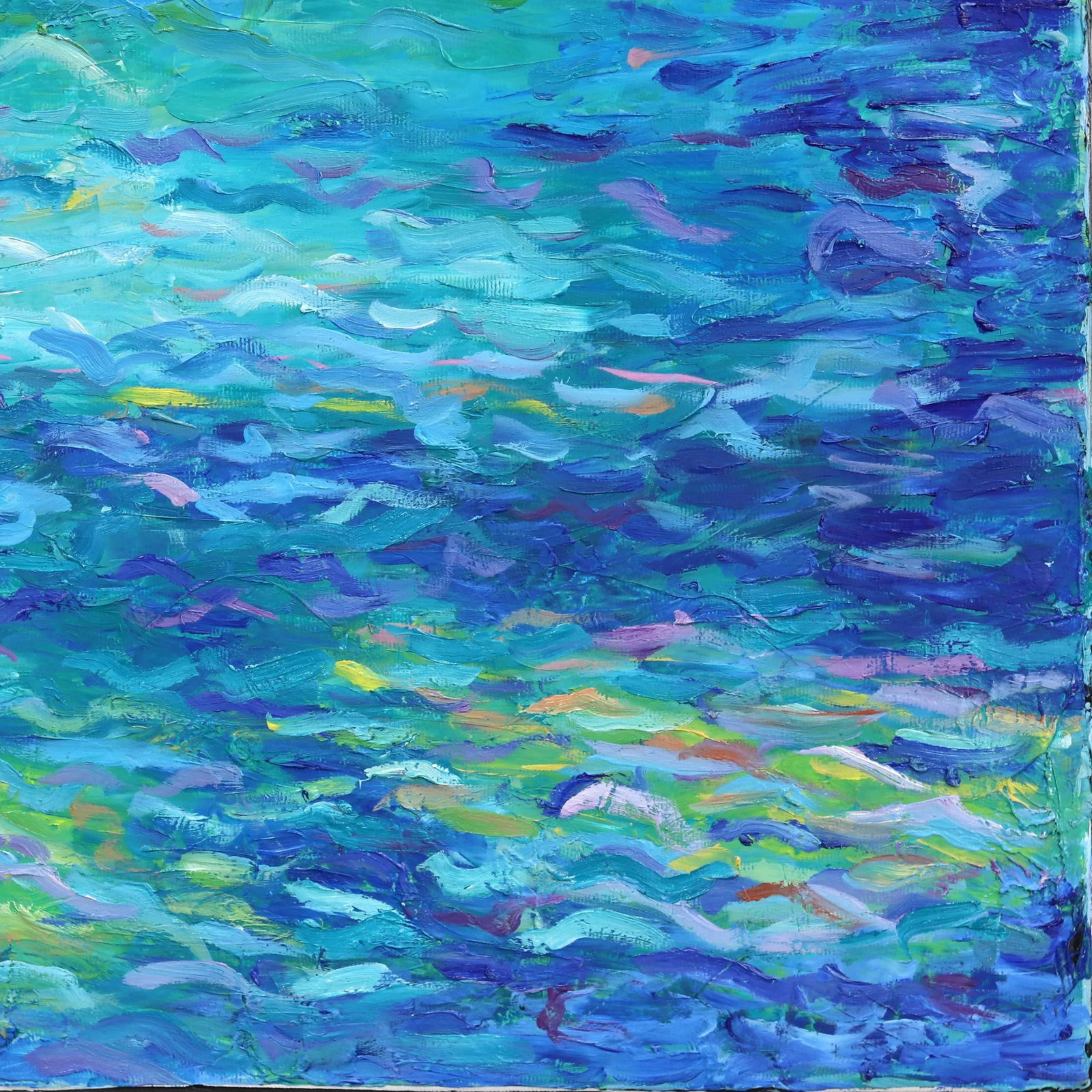 Original Blue Coastal Landscape Impressionist "Intangible Happiness" Artwork by Katharina Husslein - 6