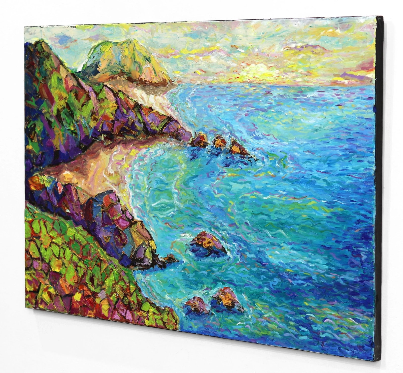 Original Blue Coastal Landscape Impressionist "Intangible Happiness" Artwork by Katharina Husslein - 7