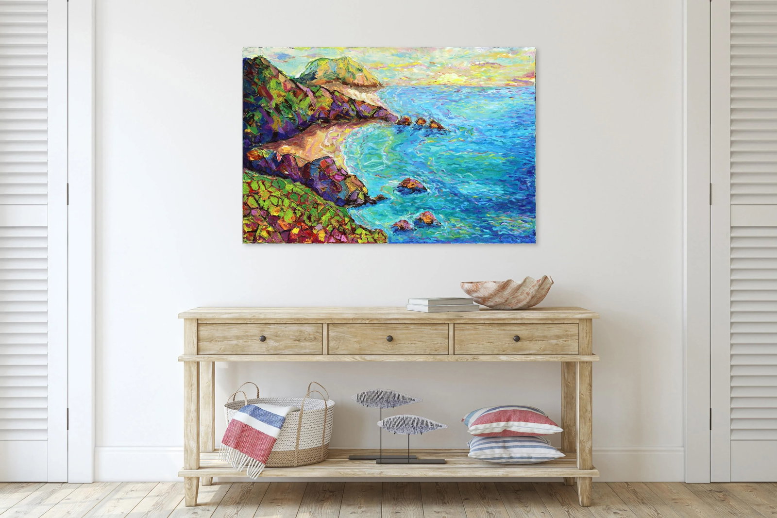 Original Blue Coastal Landscape Impressionist "Intangible Happiness" Artwork by Katharina Husslein - 9