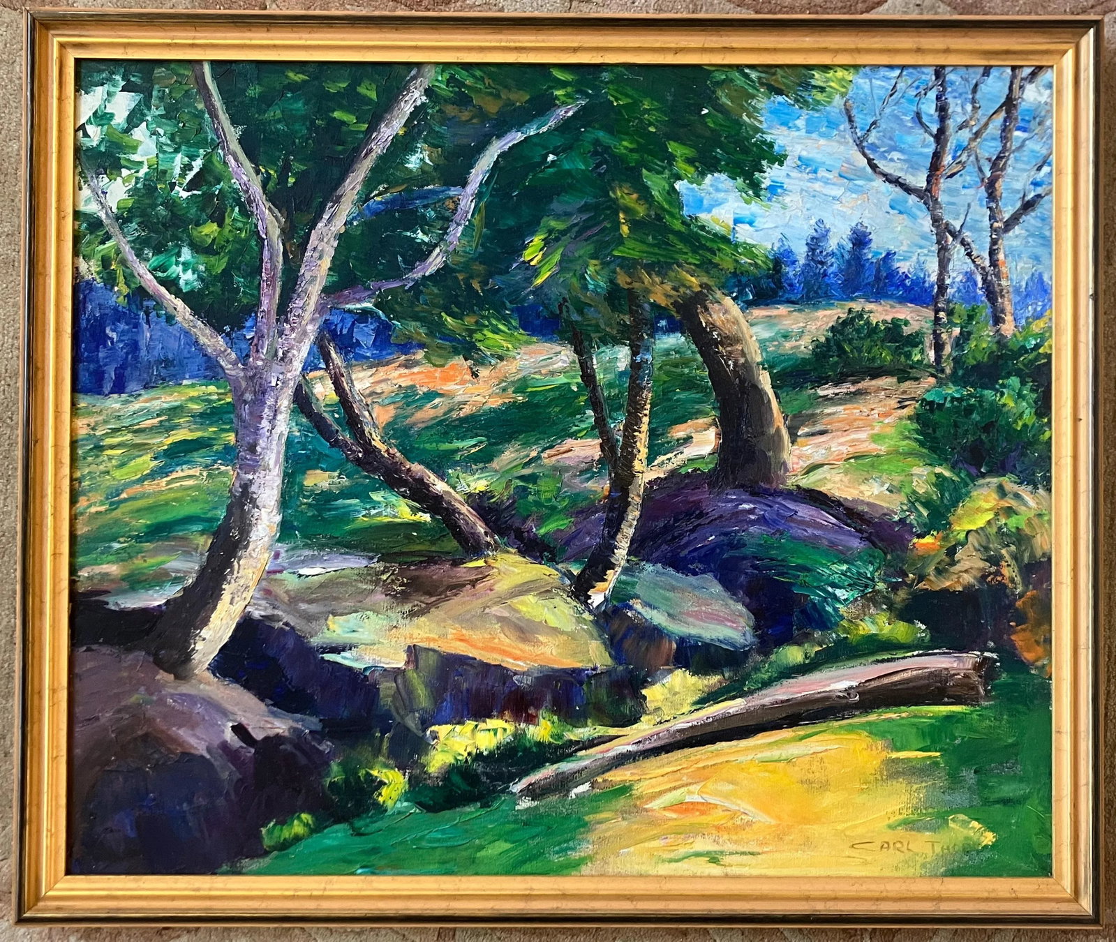 Mid 20th Century Carl Thorp California Landscape Oil Painting on Canvas - 5