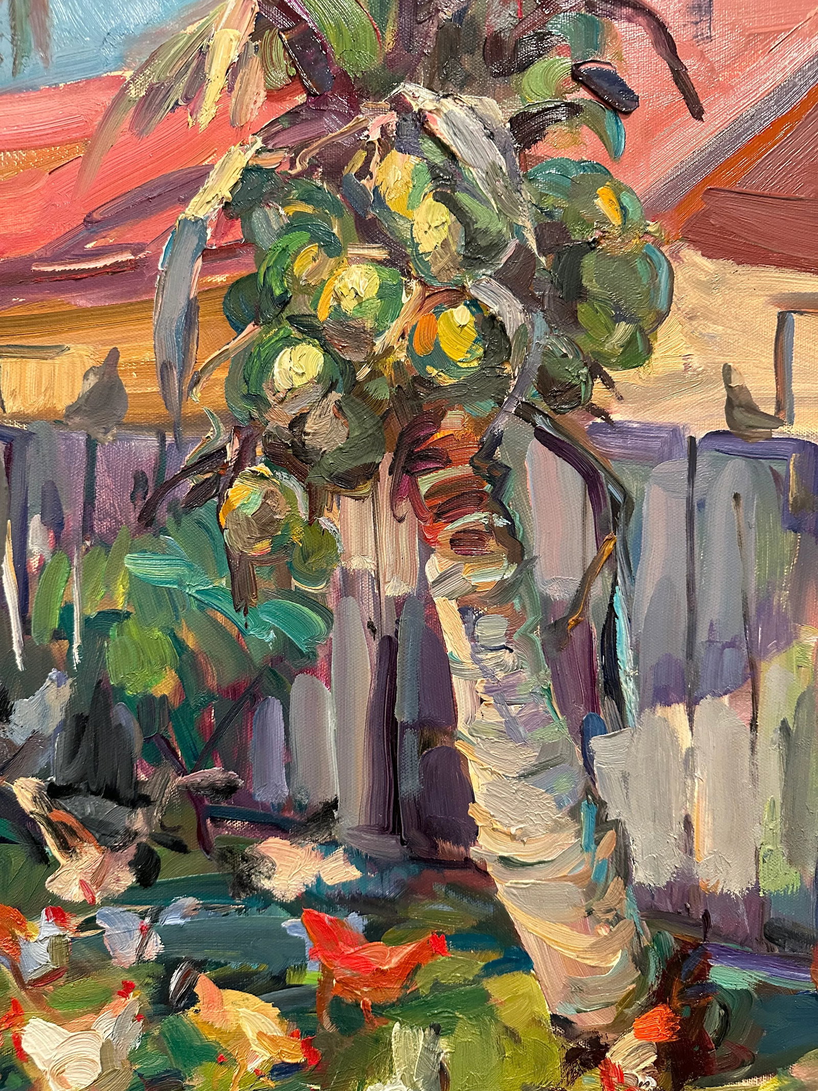 Backyard Coconuts Impressionist Landscape Oil Painting by James P. Kerr - 2