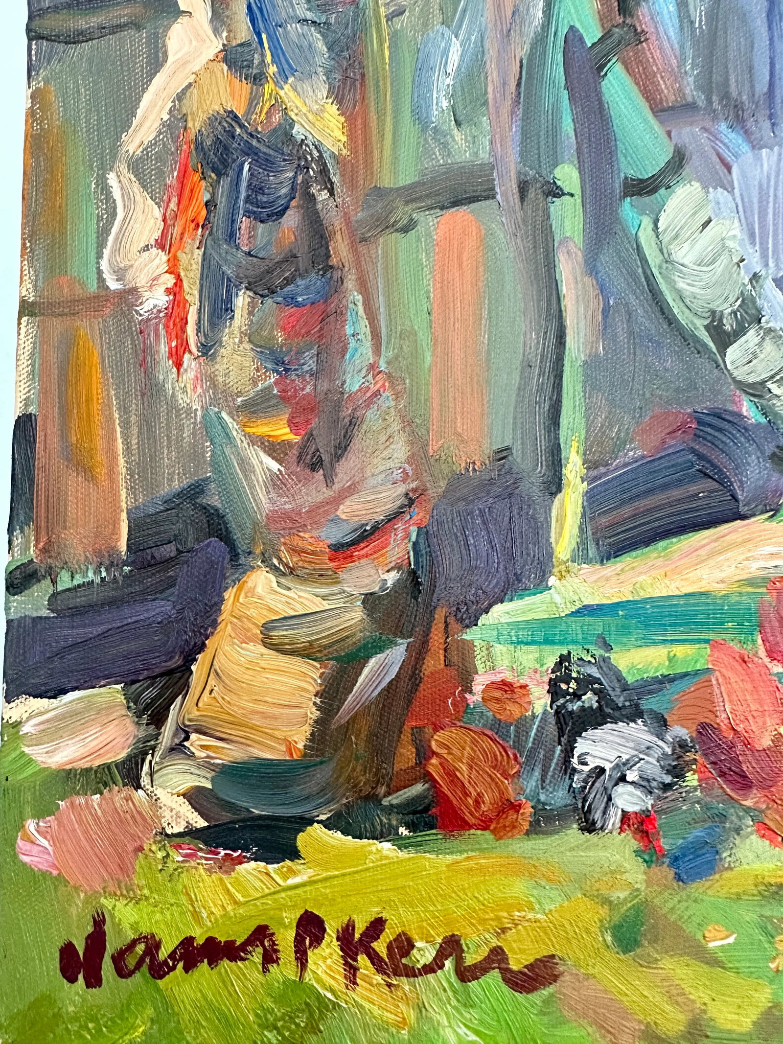 Backyard Coconuts Impressionist Landscape Oil Painting by James P. Kerr - 3