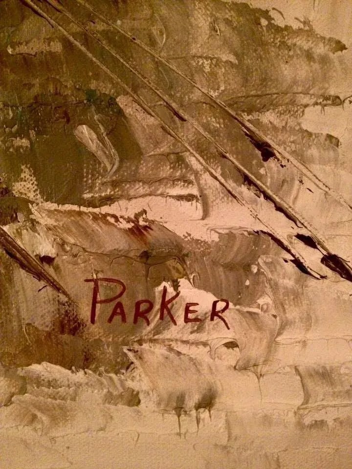 Parker Oil on Canvas Mid Century Modern Haight Asbury Summer of Love San Francisco Oil on Canvas Str - 11