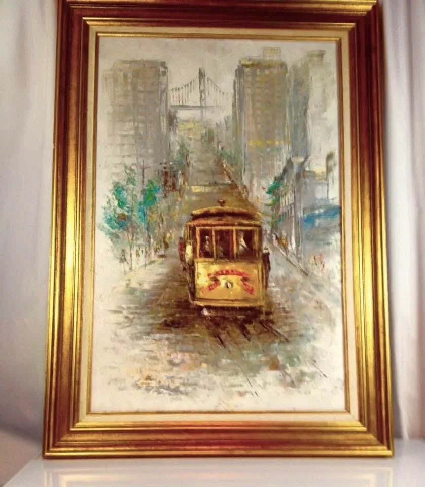 Parker Oil on Canvas Mid Century Modern Haight Asbury Summer of Love San Francisco Oil on Canvas Str - 12