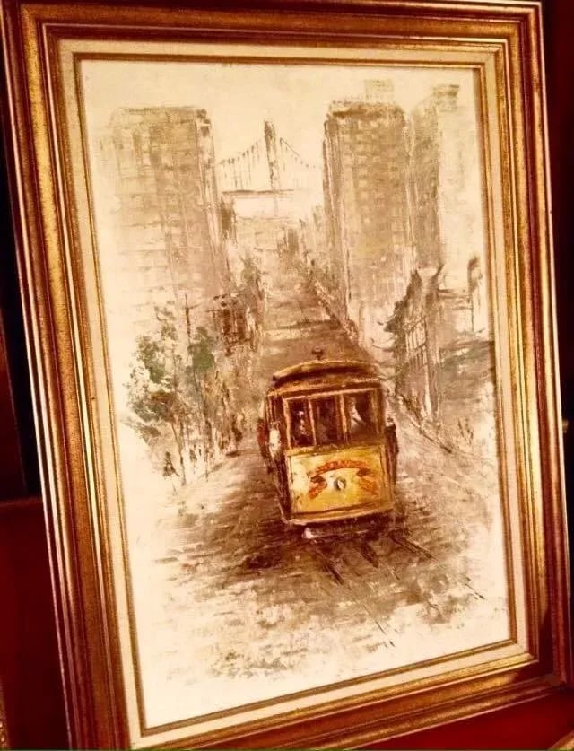 Parker Oil on Canvas Mid Century Modern Haight Asbury Summer of Love San Francisco Oil on Canvas Str - 2