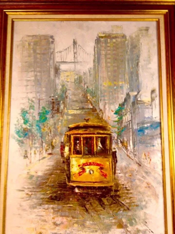 Parker Oil on Canvas Mid Century Modern Haight Asbury Summer of Love San Francisco Oil on Canvas Str - 5