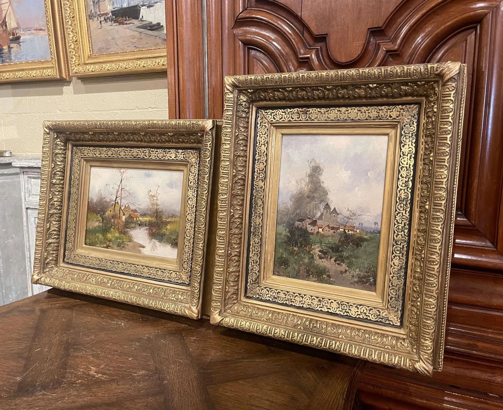 19th Century Landscapes Paintings Signed Dupuy for E. Galien-Laloue, Set of Two - 2