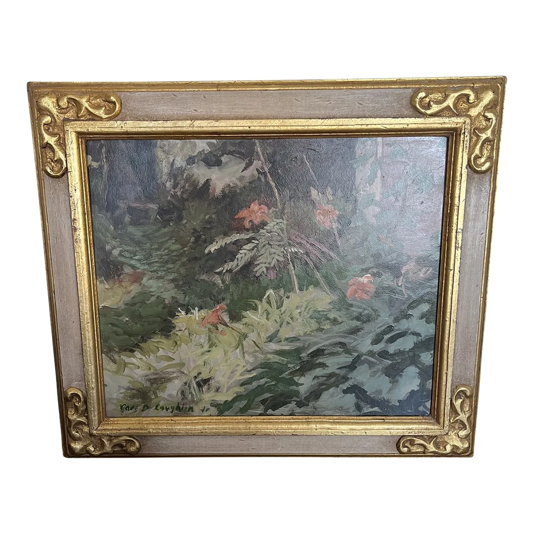 Carl D. Laughlin Jr. Oil on Board Stunning Rare Bucks County Pa Landscape Framed Signed Original: Gorgeous Rare Framed Original Signed by Carl Laughlin Jr from Bucks County PA. Landscape in beautiful colors. Framed. Condition: Alterations: Original Condition Unaltered Imperfections: Some Imperfect
