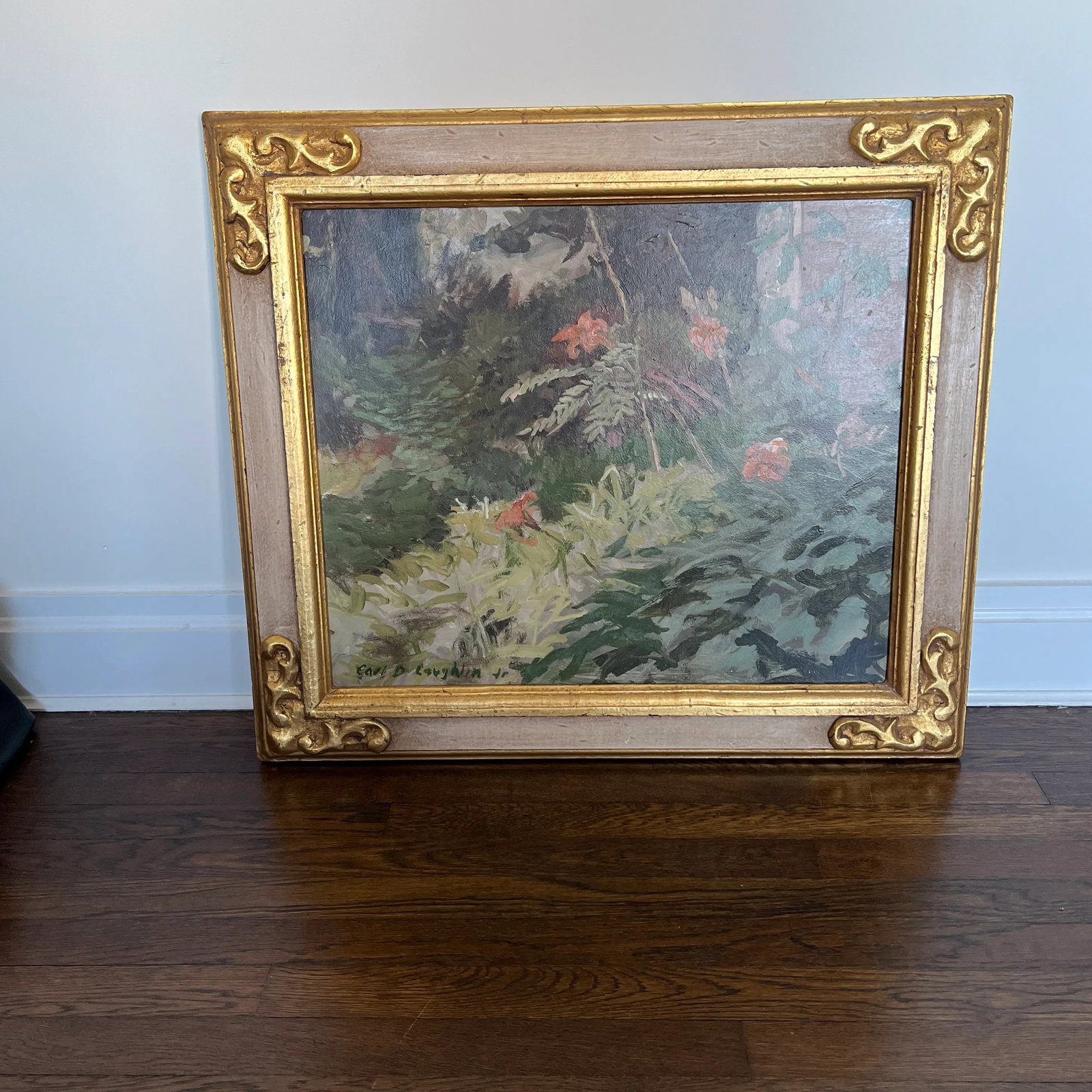 Carl D. Laughlin Jr. Oil on Board Stunning Rare Bucks County Pa Landscape Framed Signed Original - 2