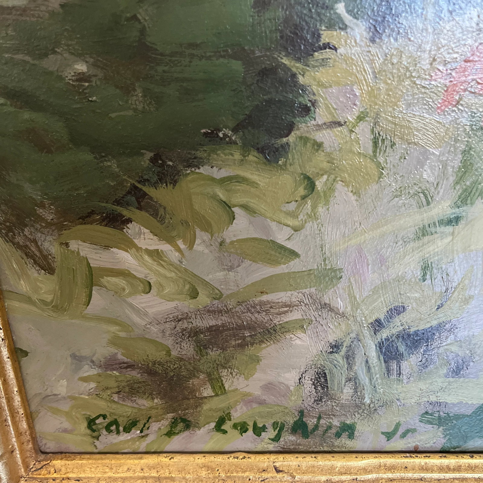 Carl D. Laughlin Jr. Oil on Board Stunning Rare Bucks County Pa Landscape Framed Signed Original - 4
