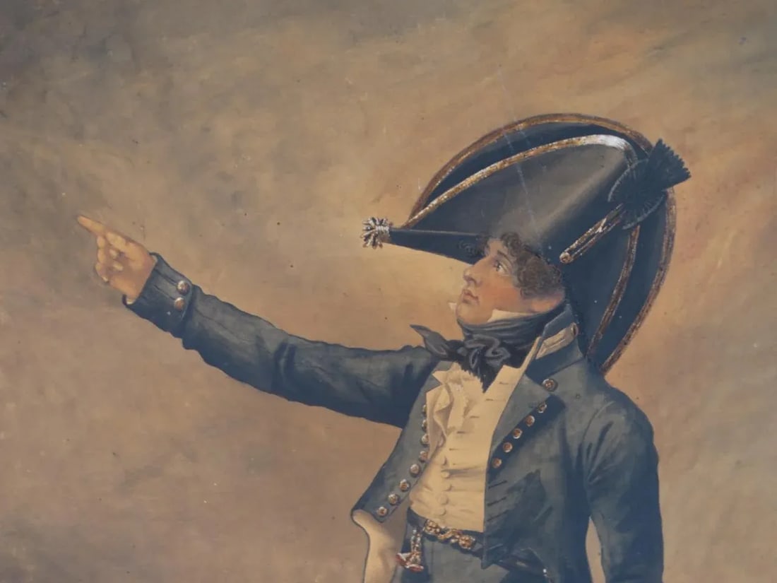Denis Dighton (1792 - 8 August 1827) British Naval Officer in Blue Short Coat Watercolor - 3