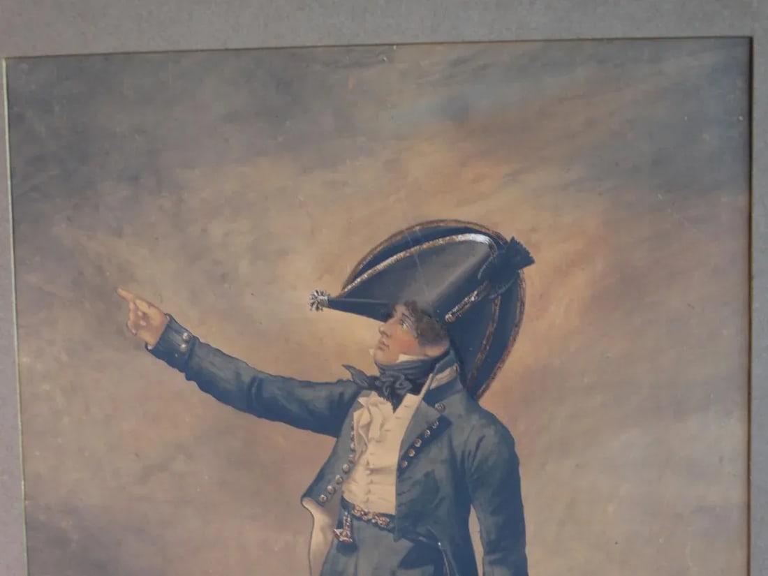 Denis Dighton (1792 - 8 August 1827) British Naval Officer in Blue Short Coat Watercolor - 4