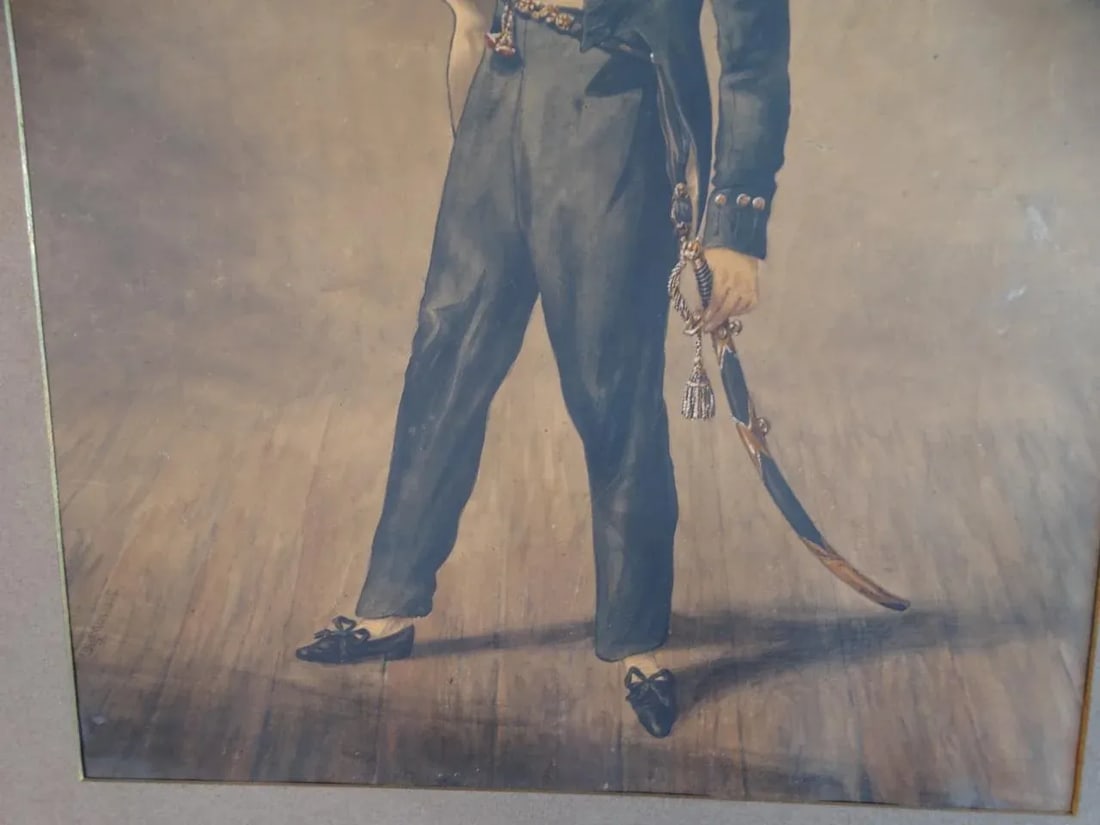 Denis Dighton (1792 - 8 August 1827) British Naval Officer in Blue Short Coat Watercolor - 6