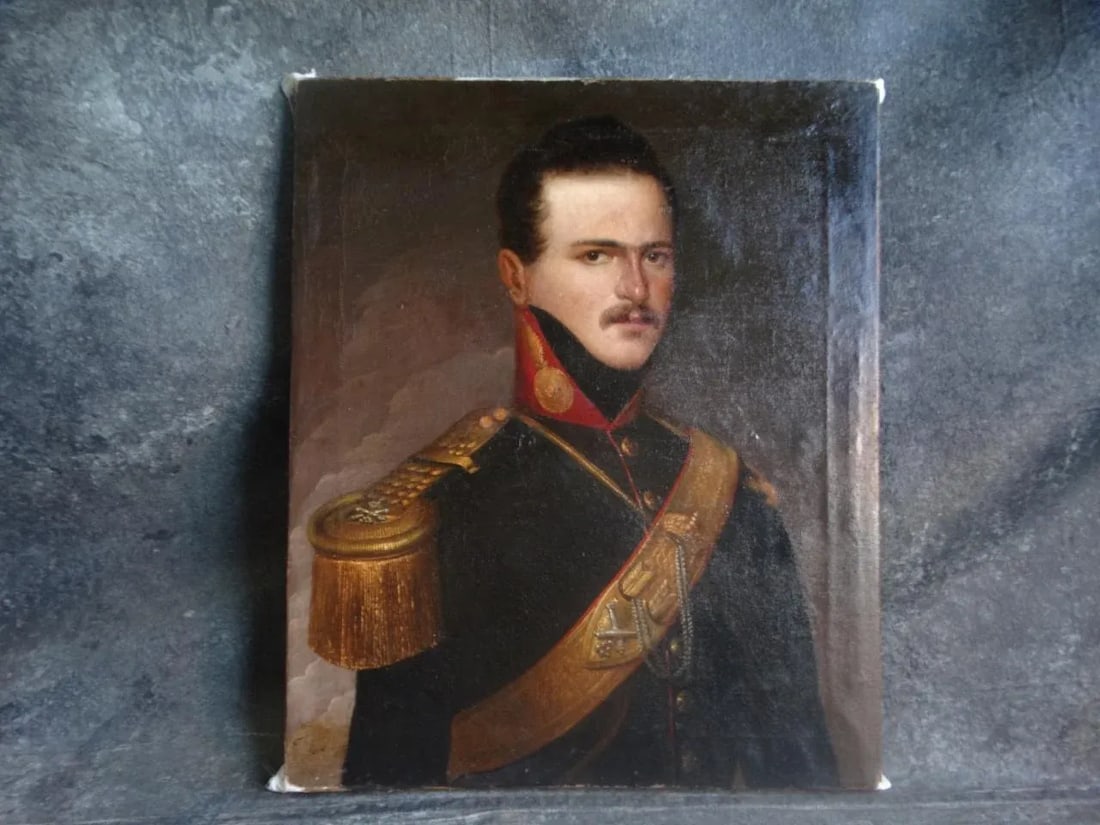Early 19th Century Portrait Painting of an Imperial Artillery Officer - 13