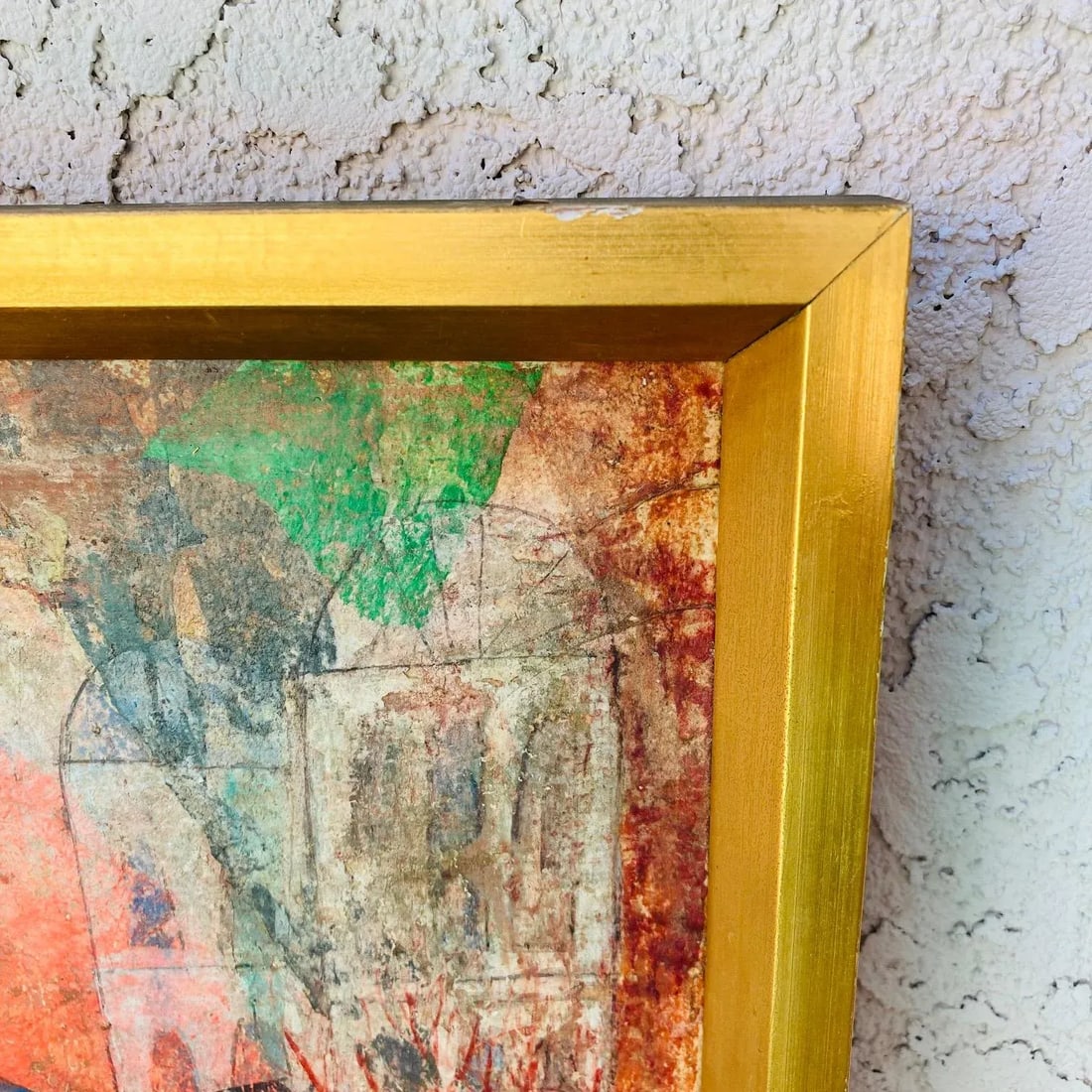 Mid 20th Century Original Luciano Spazzali Painting "Figura Con Strumento" - 5