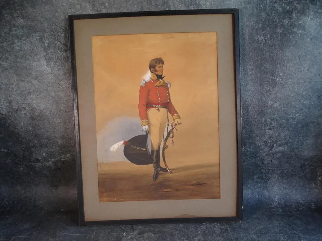 Denis Dighton (1792 - 1827) British Officer in Red Coat - Watercolor - 10