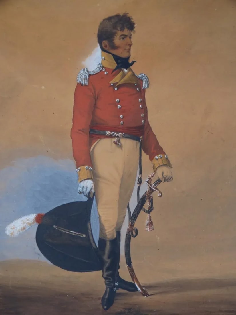 Denis Dighton (1792 - 1827) British Officer in Red Coat - Watercolor - 2