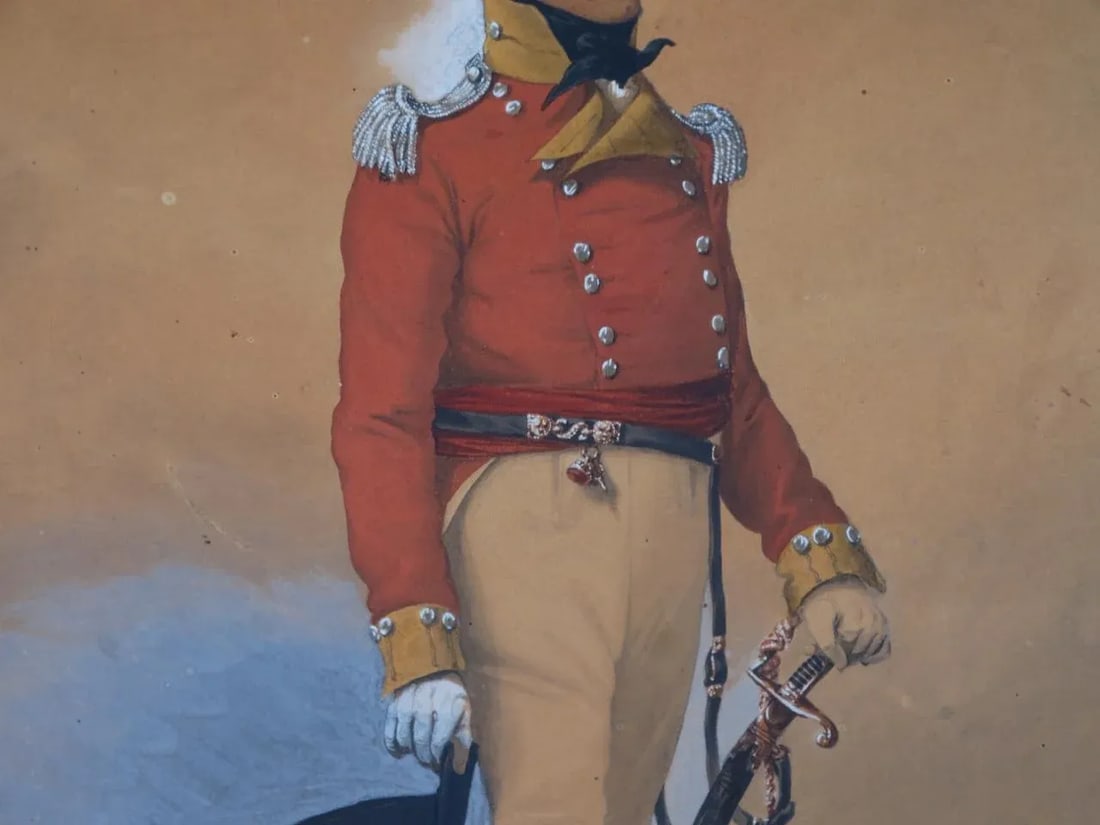 Denis Dighton (1792 - 1827) British Officer in Red Coat - Watercolor - 4