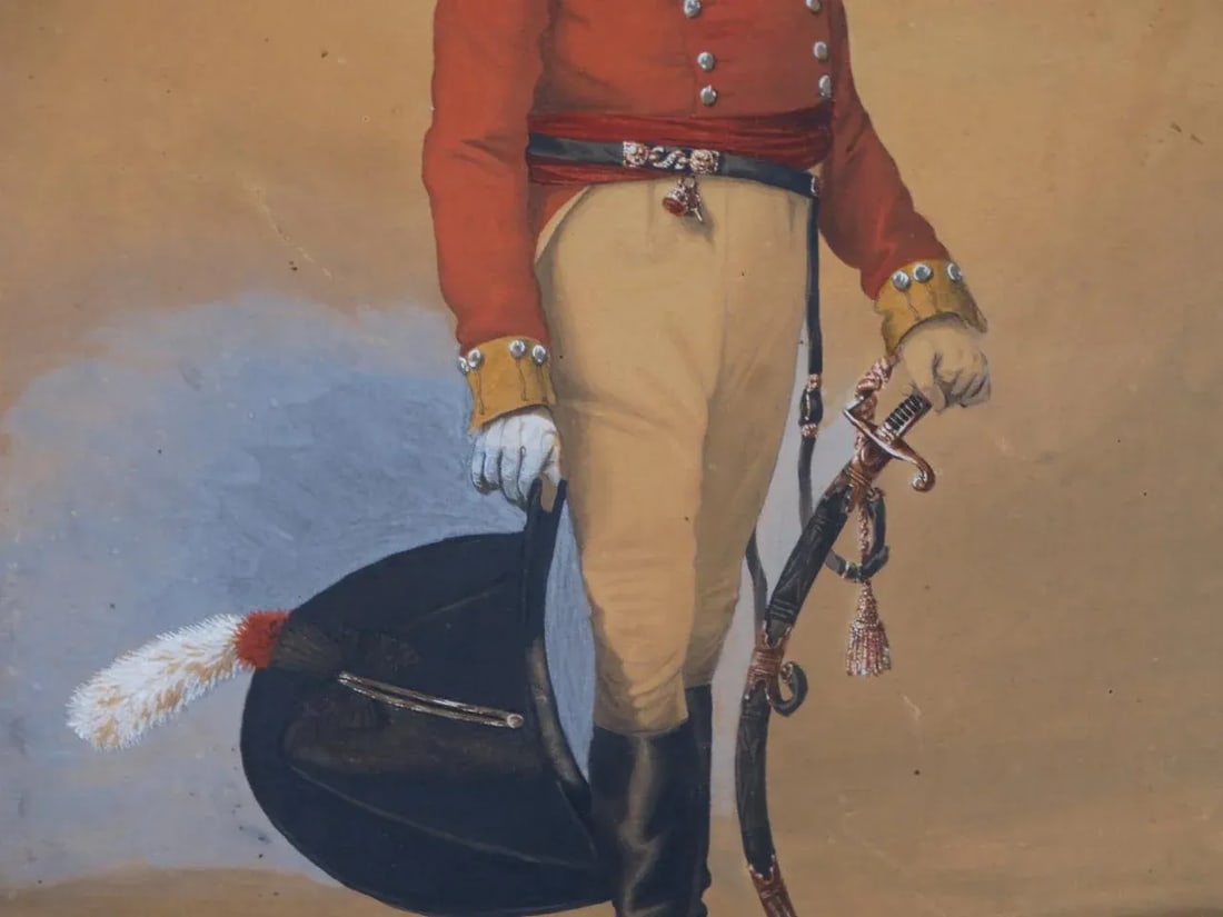 Denis Dighton (1792 - 1827) British Officer in Red Coat - Watercolor - 5