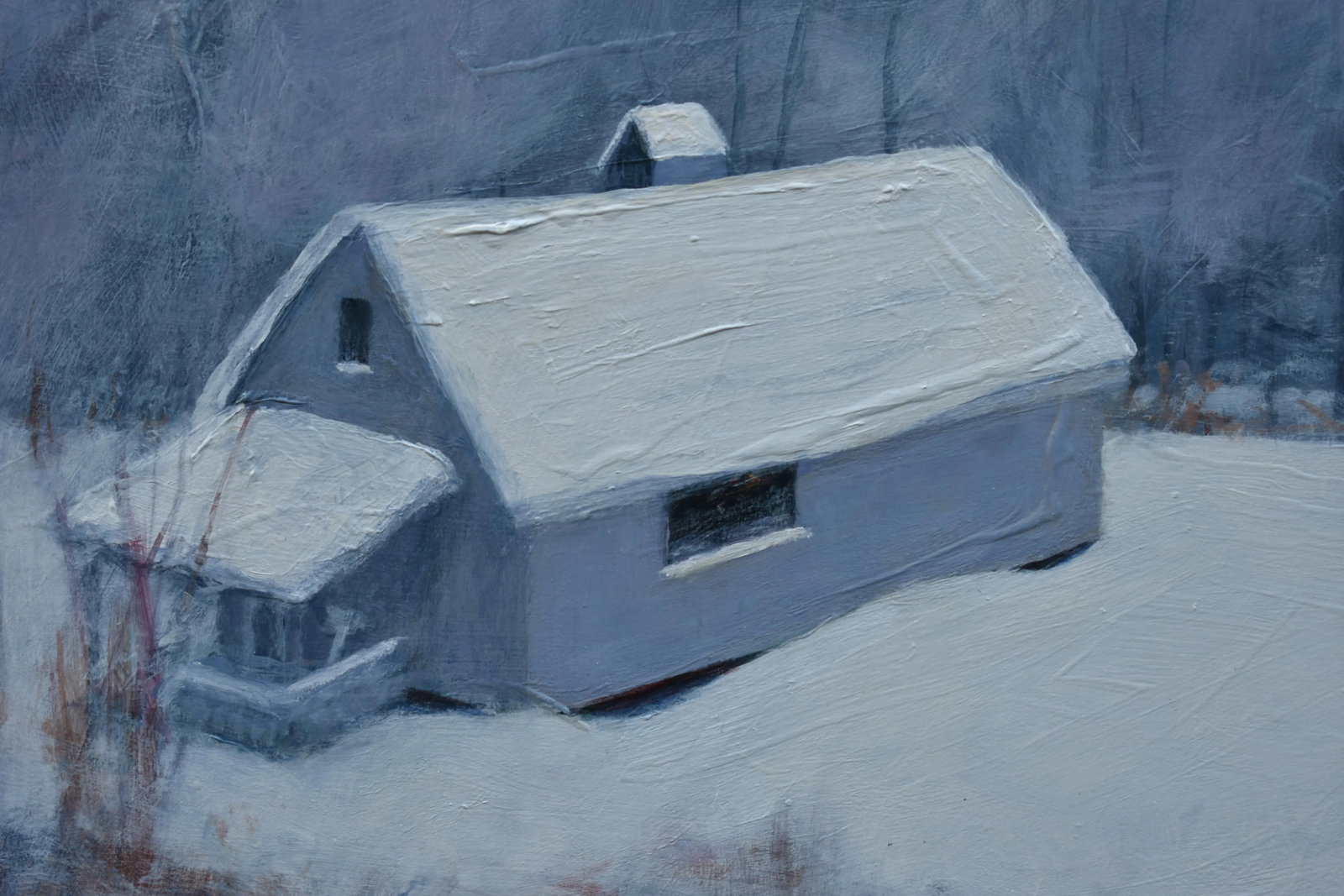 Gray Camp in Snow, by Stephen Remick. Contemporary Acrylic Landscape Painting. - 6