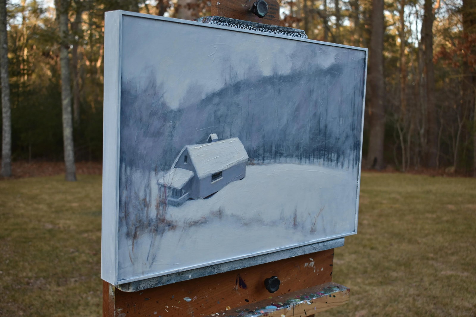 Gray Camp in Snow, by Stephen Remick. Contemporary Acrylic Landscape Painting. - 8