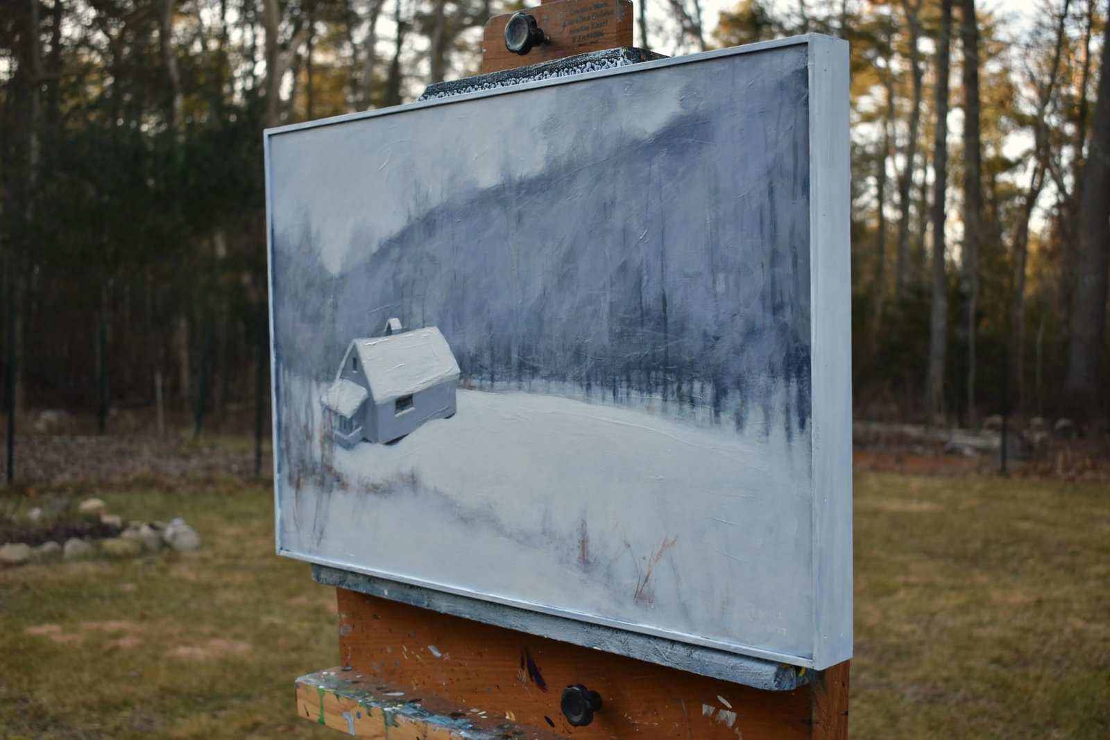 Gray Camp in Snow, by Stephen Remick. Contemporary Acrylic Landscape Painting. - 9