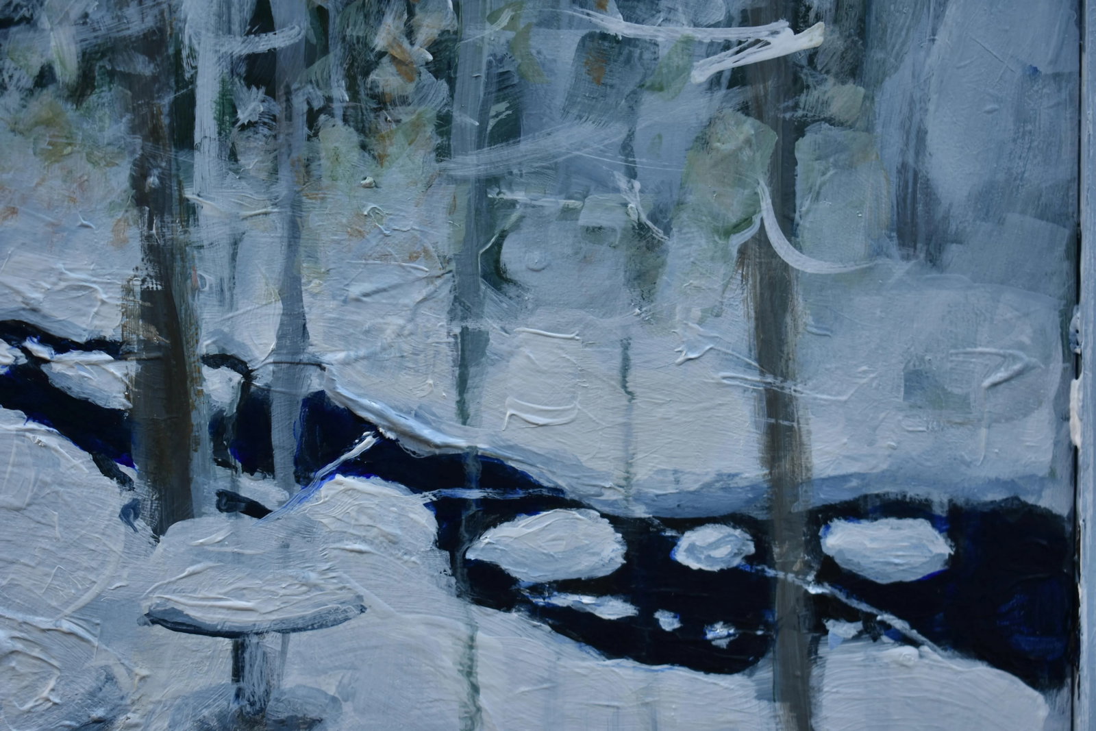 Green Camp in Snow, by Stephen Remick. Contemporary Acrylic Landscape Painting. - 5