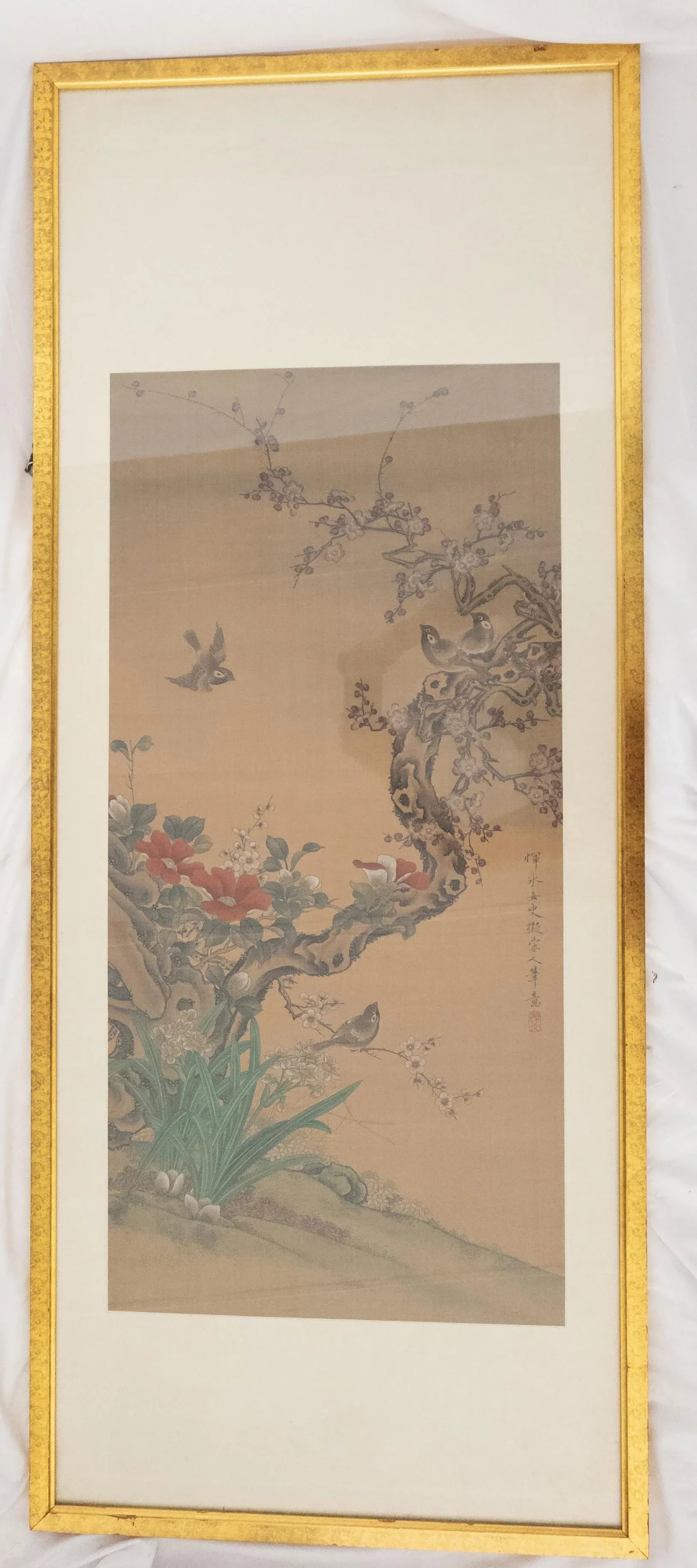 20th Century Chinese Chinoiserie Silk Landscape Scroll Painting - 13