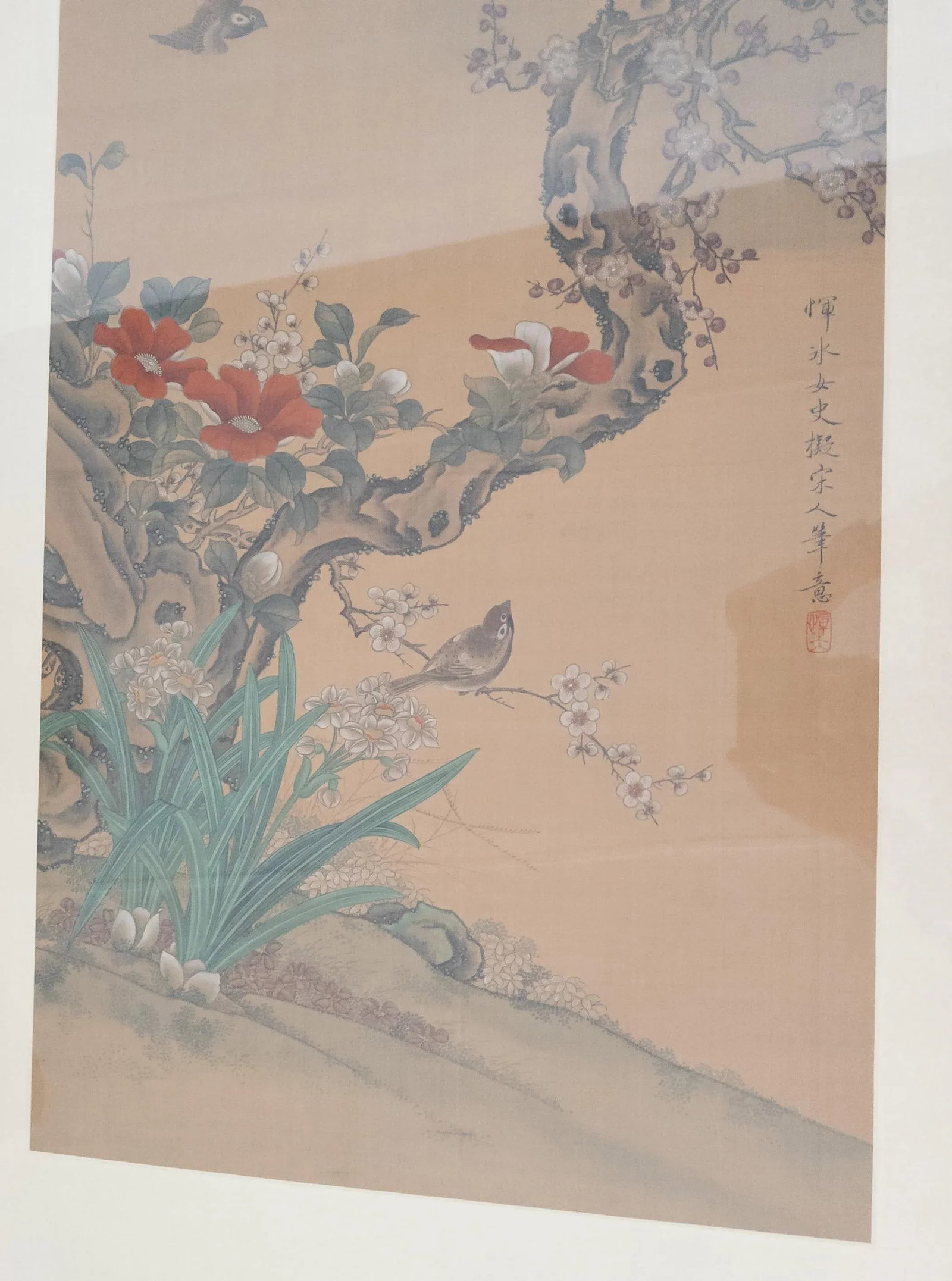 20th Century Chinese Chinoiserie Silk Landscape Scroll Painting - 5