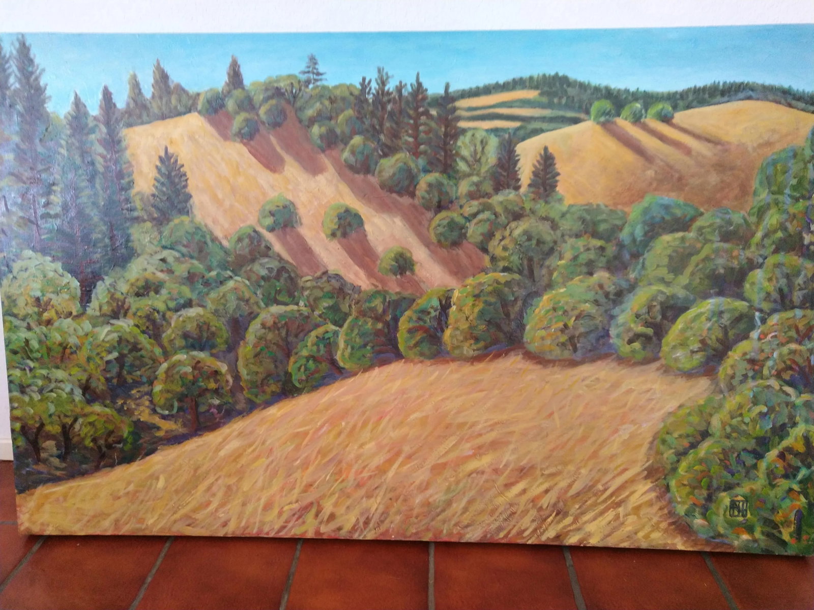2002 Barbara Dixon Acrylic Landscape Painting on Canvas - 7