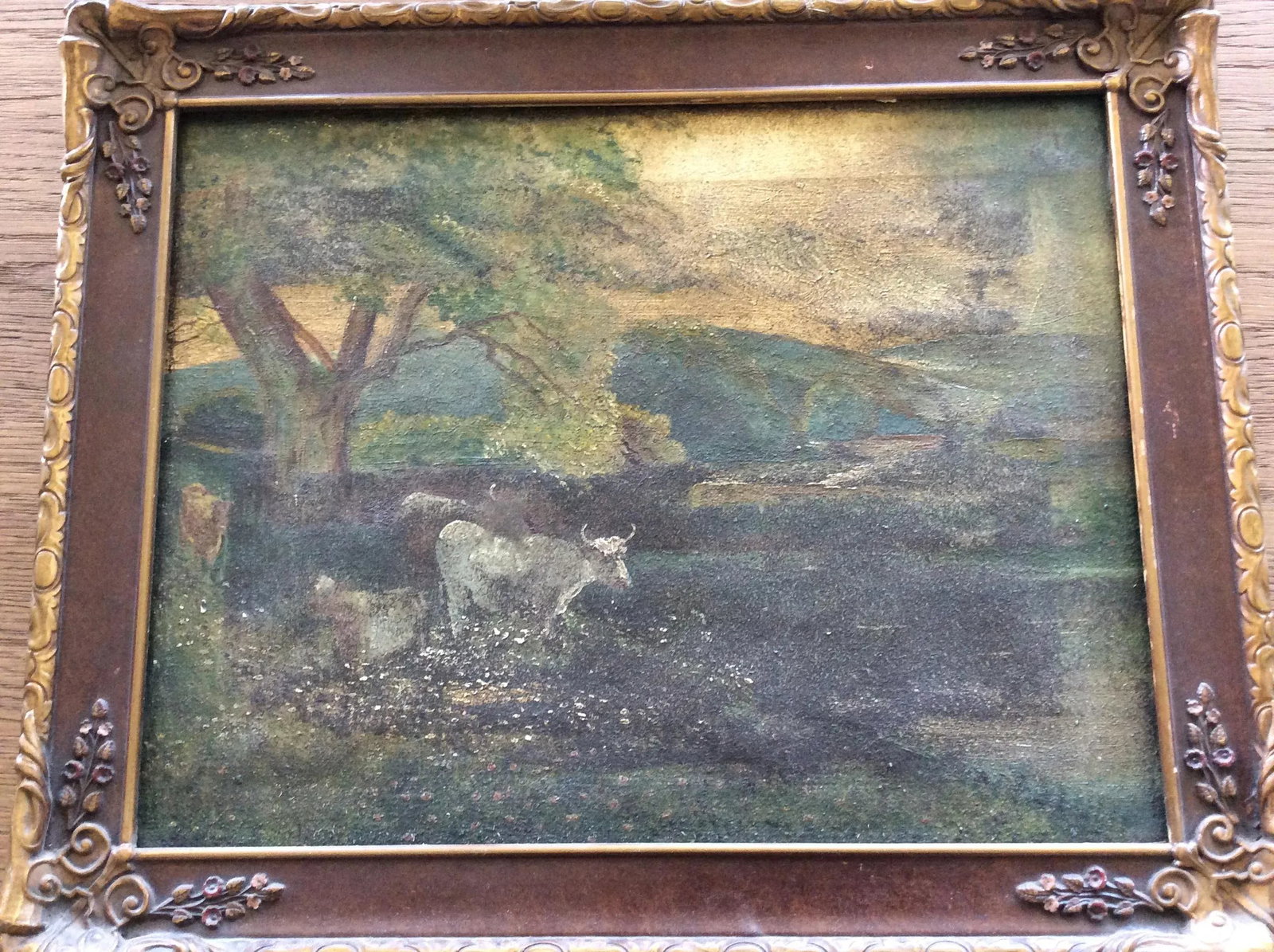 Antique Pastoral Cattle Scene Painting - 2