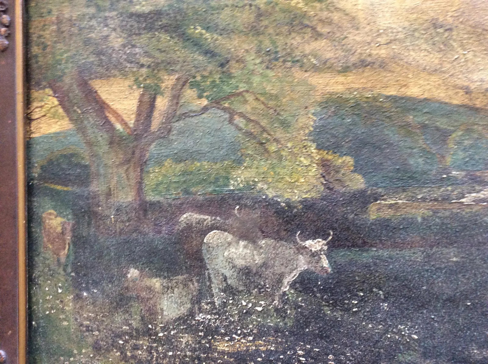 Antique Pastoral Cattle Scene Painting - 6