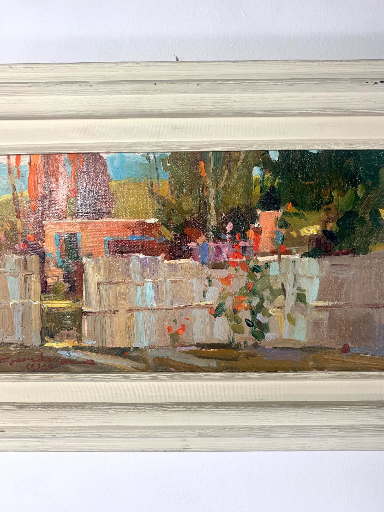 1989 "Santa Fe - Canyon Rd" Oil on Wood Panel Plein Air Painting, Framed - 5