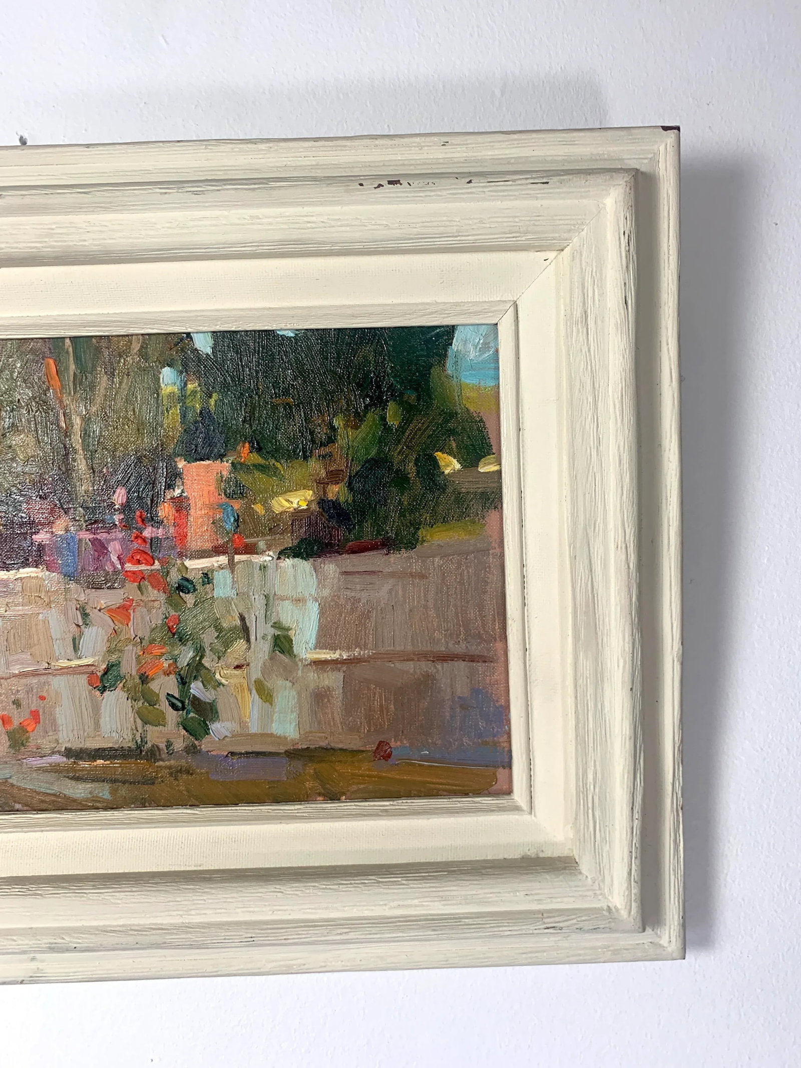 1989 "Santa Fe - Canyon Rd" Oil on Wood Panel Plein Air Painting, Framed - 6