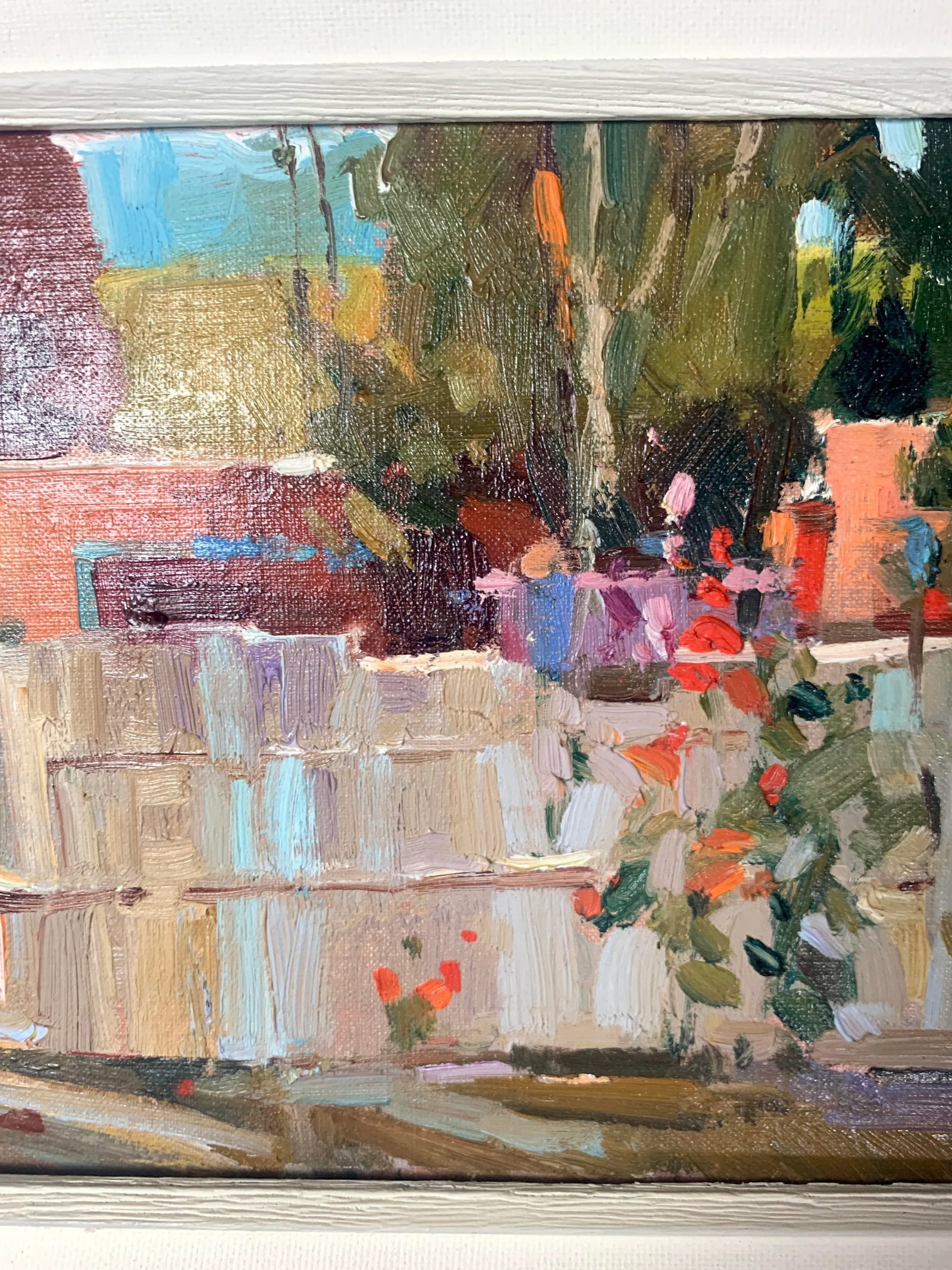 1989 "Santa Fe - Canyon Rd" Oil on Wood Panel Plein Air Painting, Framed - 7