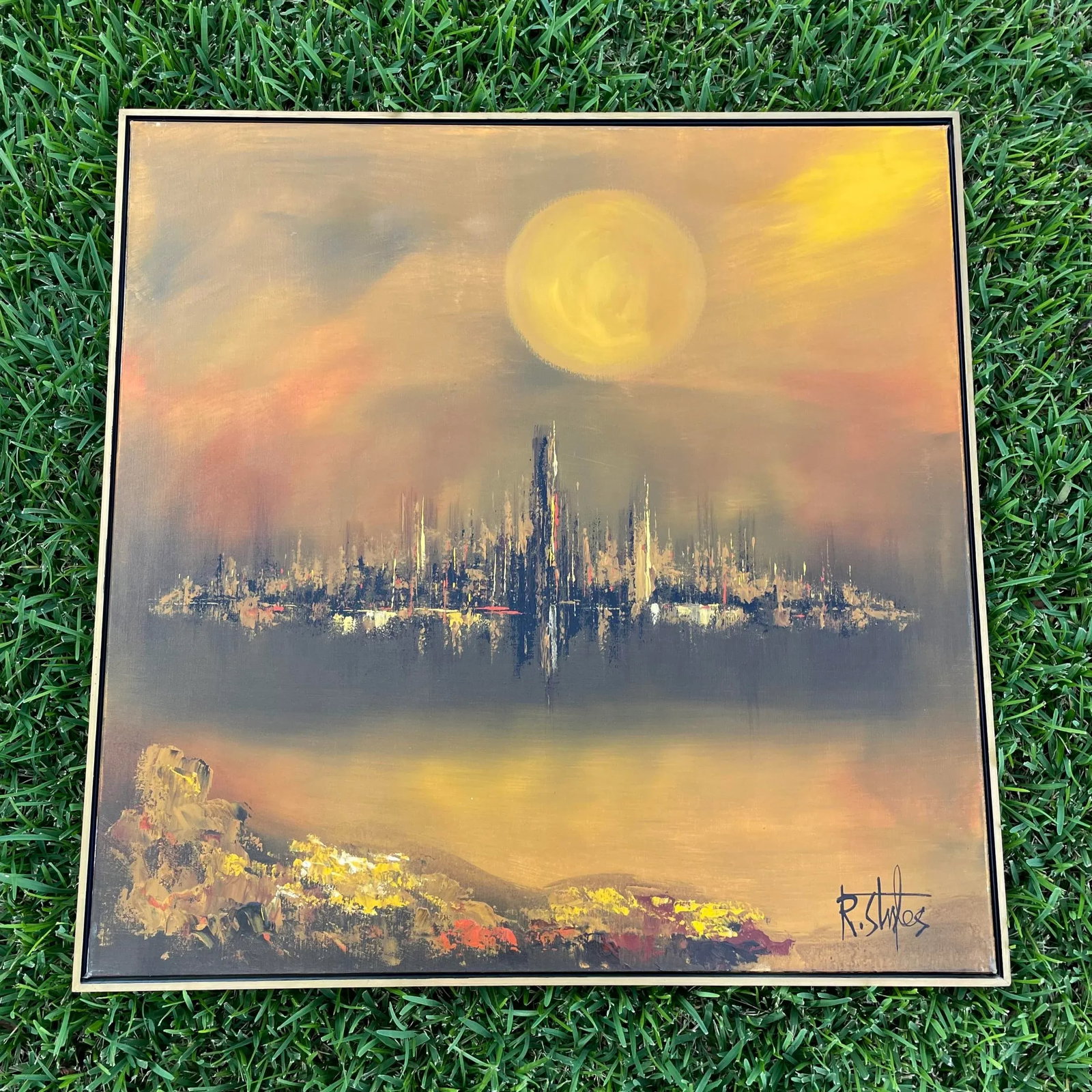 Mid 20th Century Cityscape Signed Painting - 5