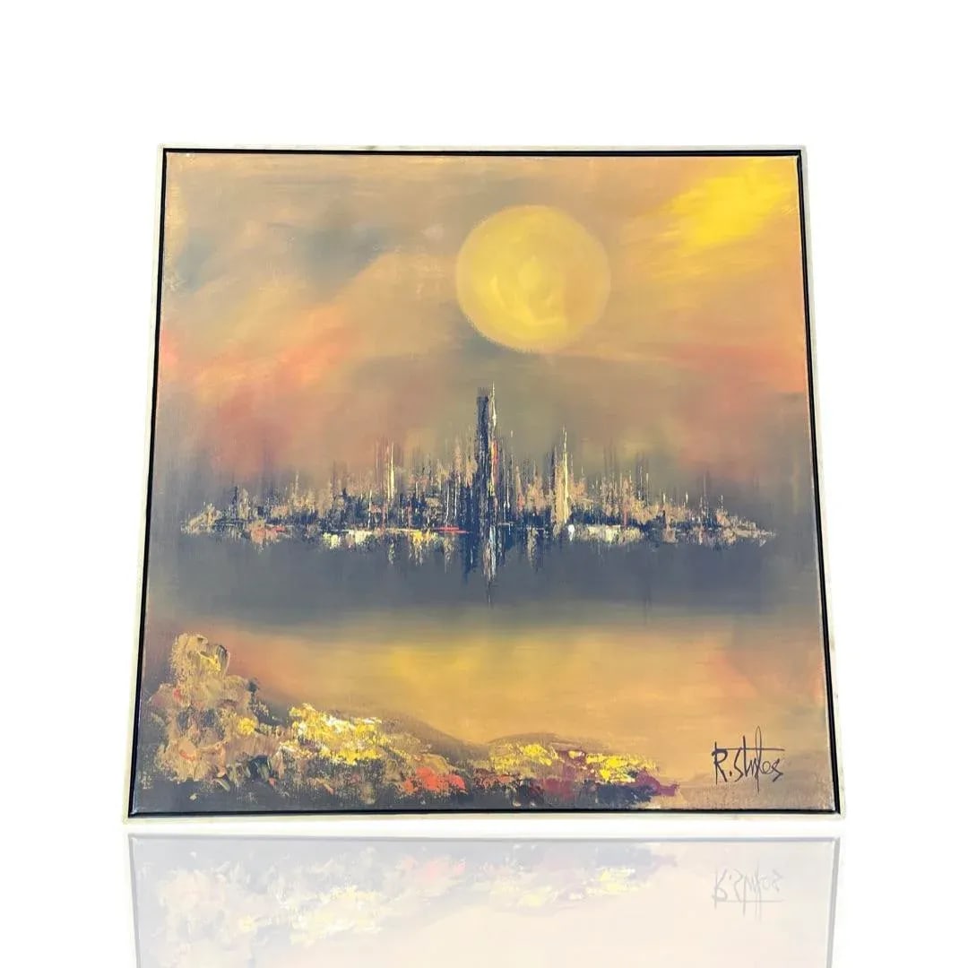 Mid 20th Century Cityscape Signed Painting - 7