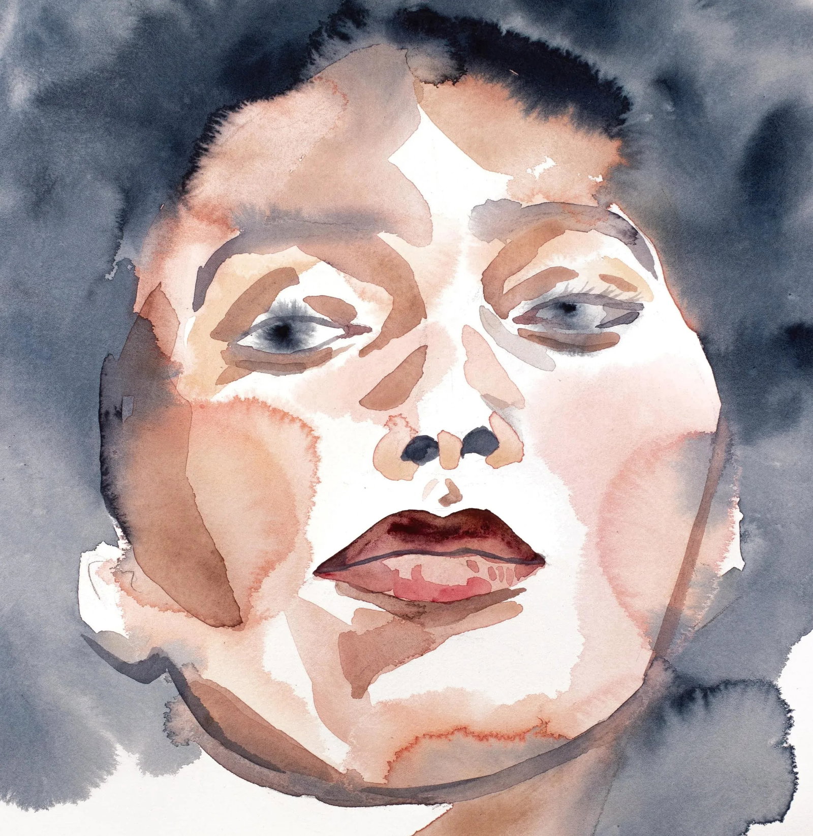 Phenomenal Contemporary Original Watercolor Portrait Painting by Elizabeth Becker - 2